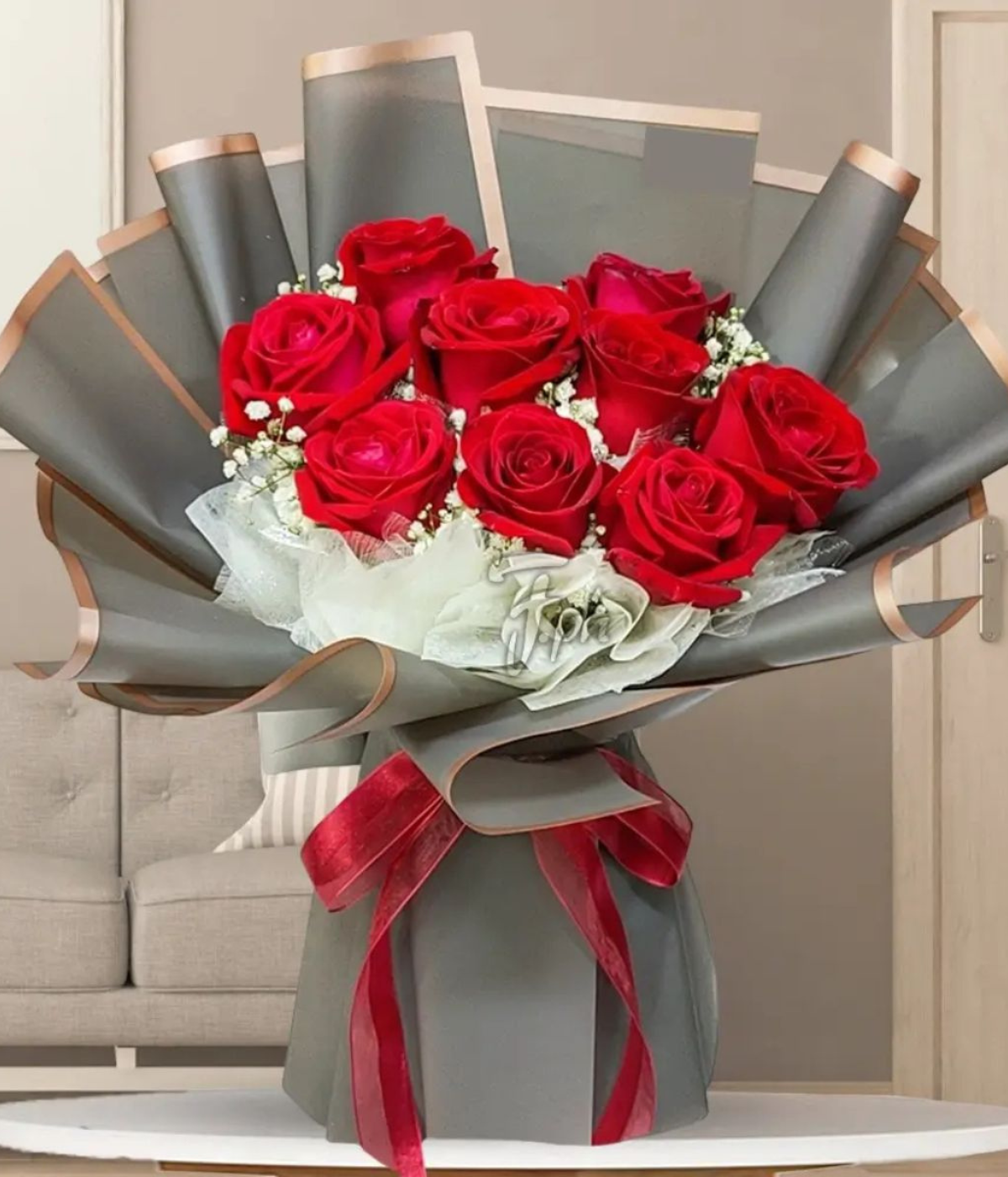 Floral Love Sonata – romantic red rose bouquet – Petal Frost flower