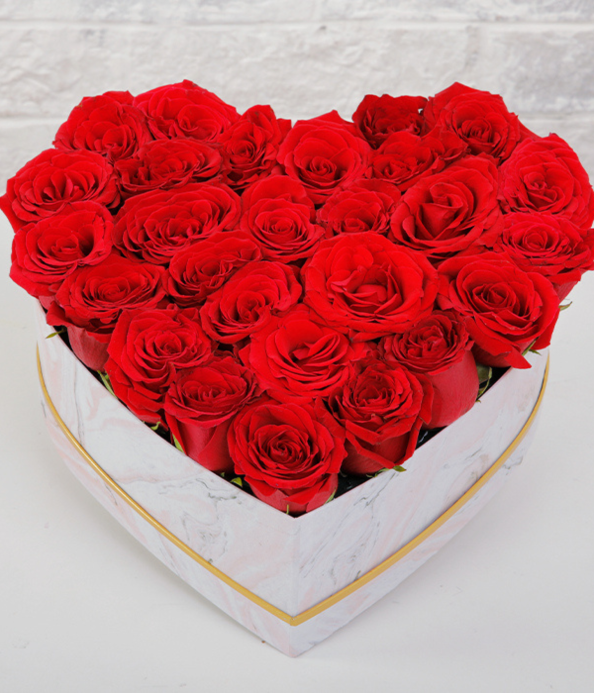 Red Roses In Heart Shaped Box