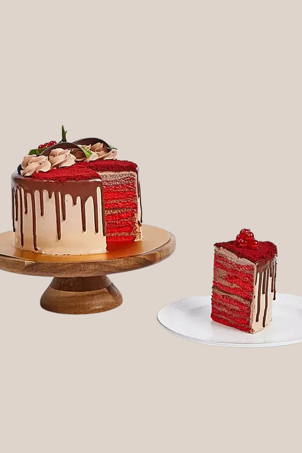 1 Kg Chocolaty Red Velvet Cake With 50 Roses Arrangement
