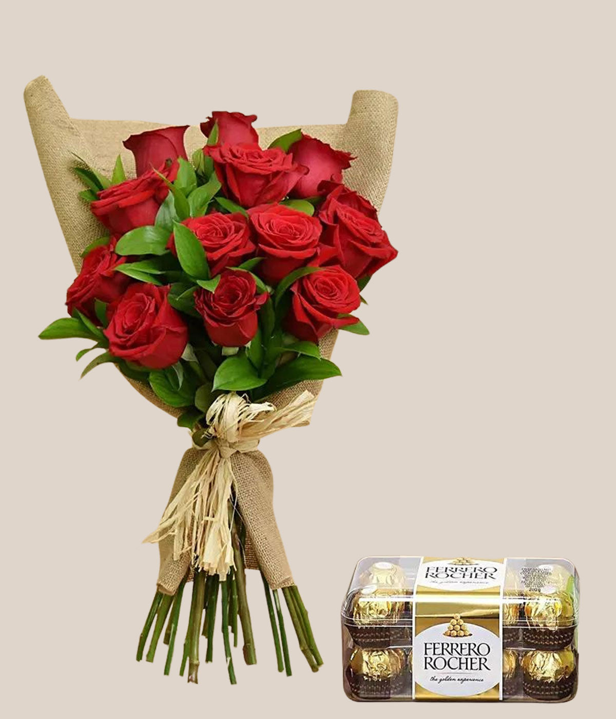 12 Red Roses Bouquet And Chocolates