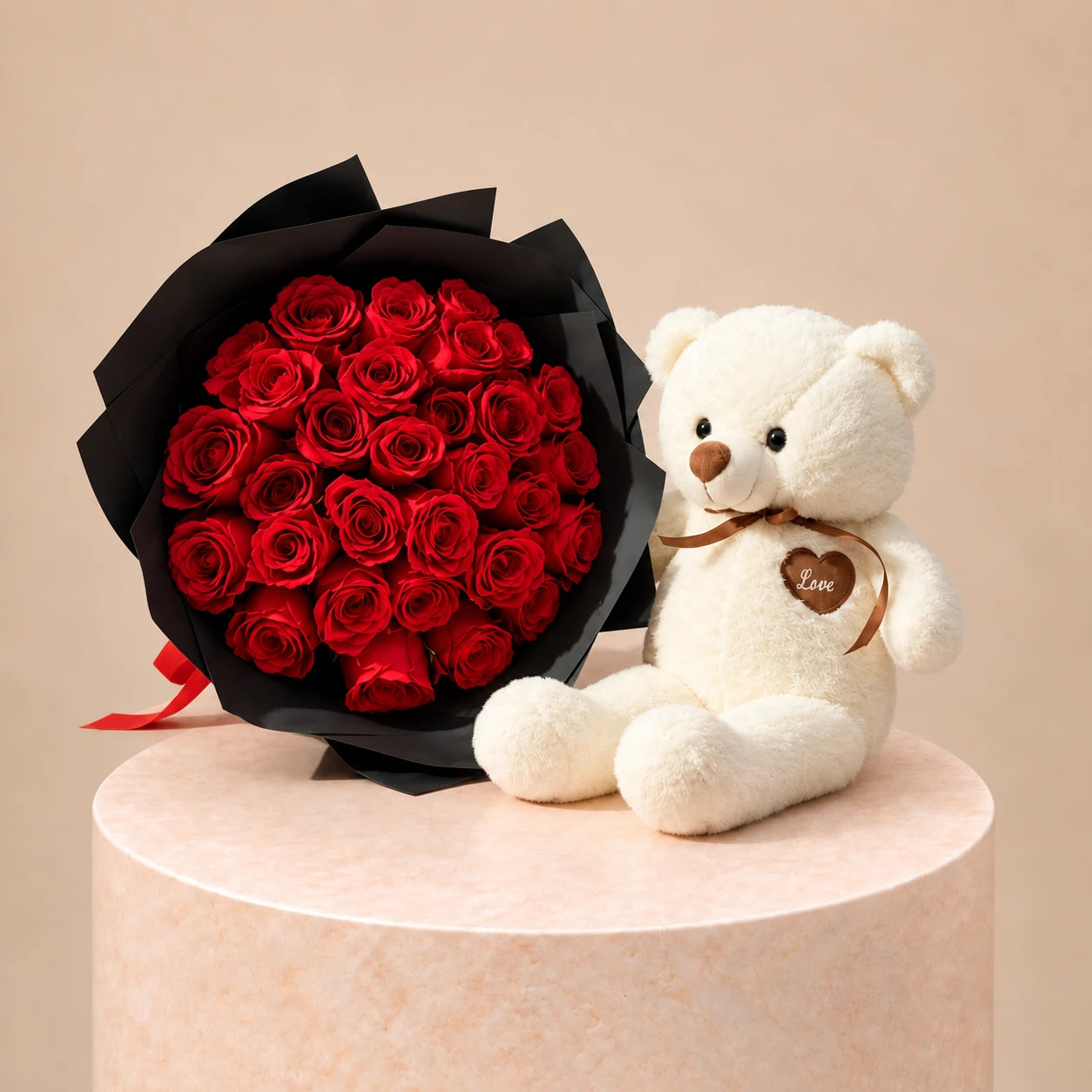 30 Red Roses with Teddy Bear (WebP Optimized)