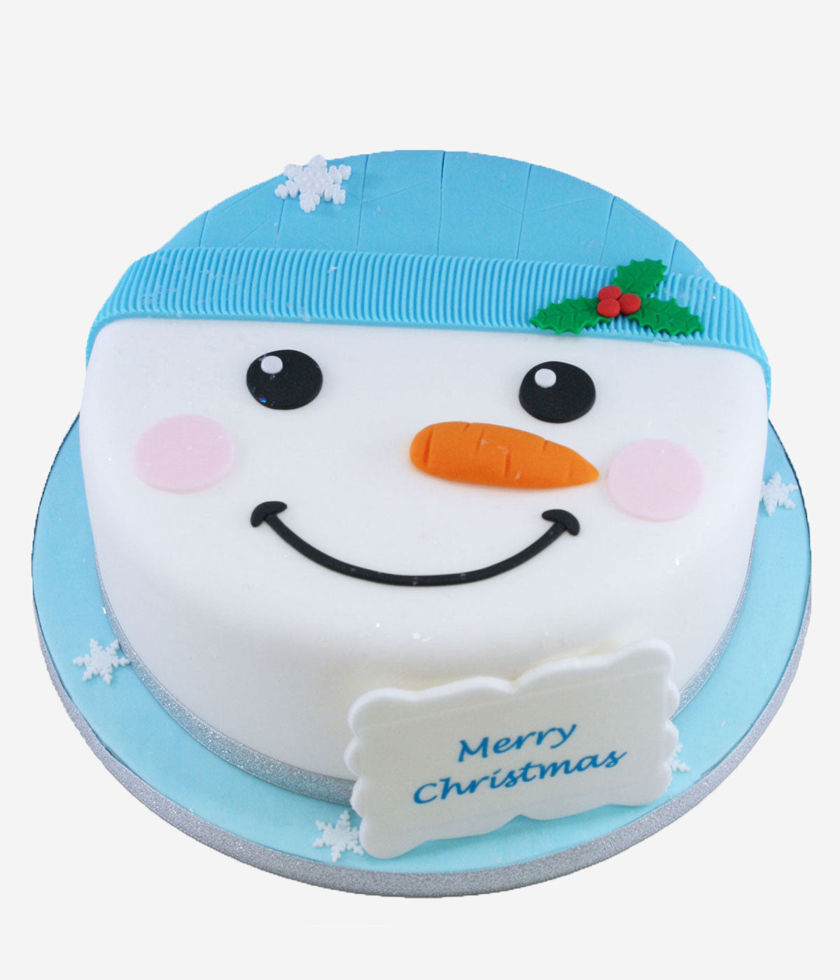 Christmas snow man cake