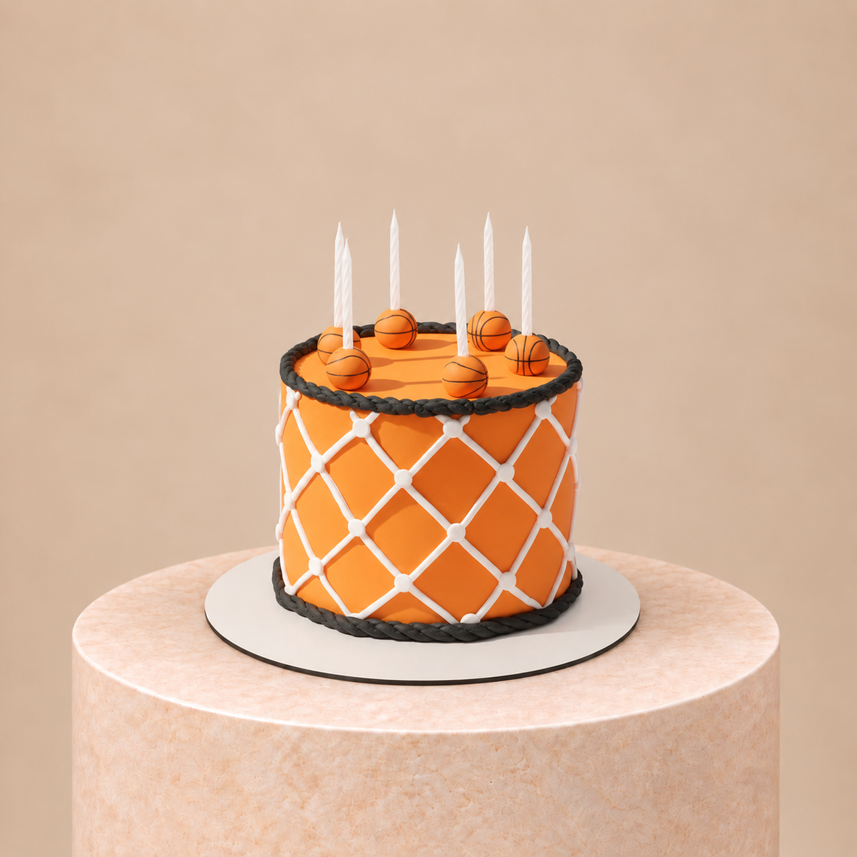 Basketball Candle Cake