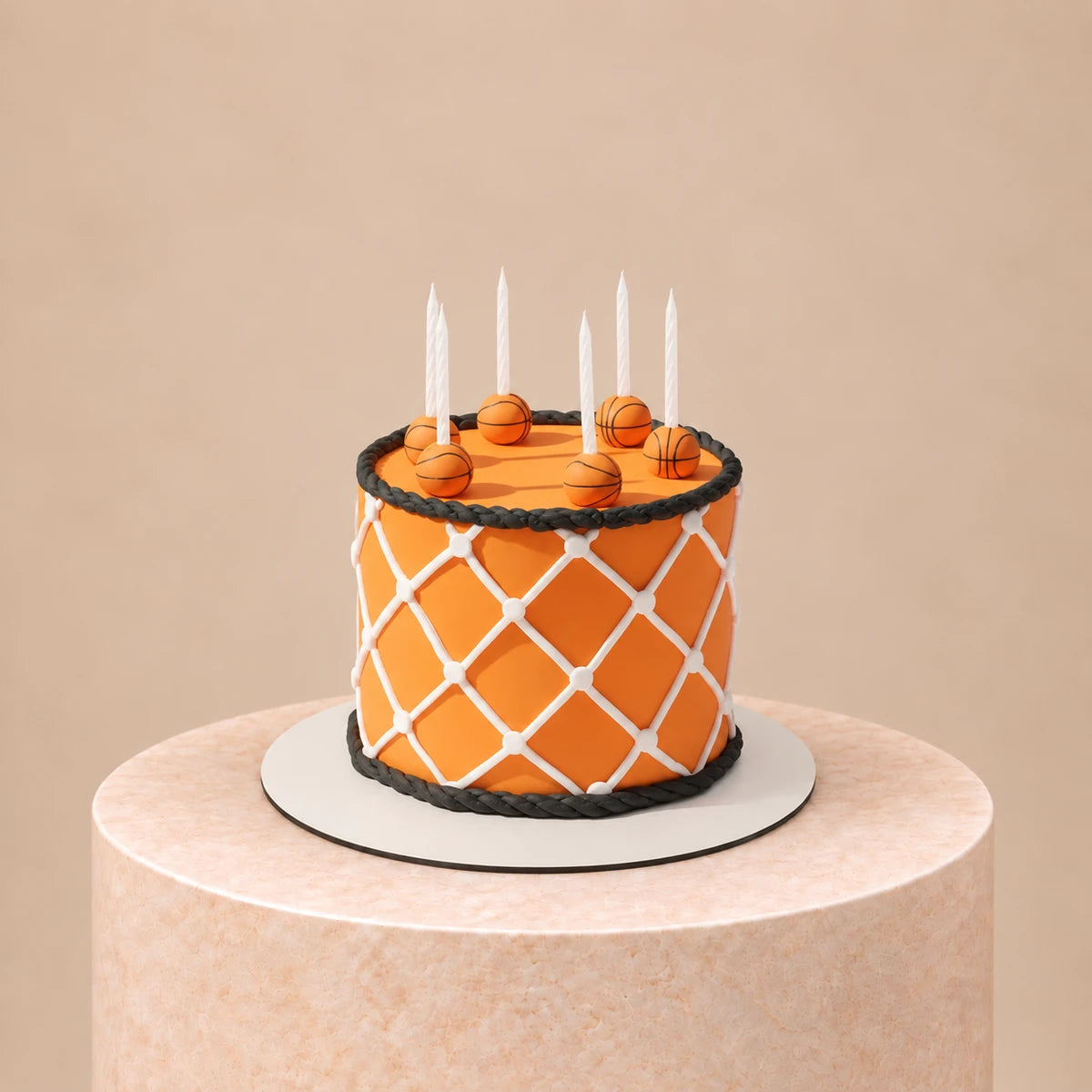 Basketball Candle Cake (WebP Optimized)