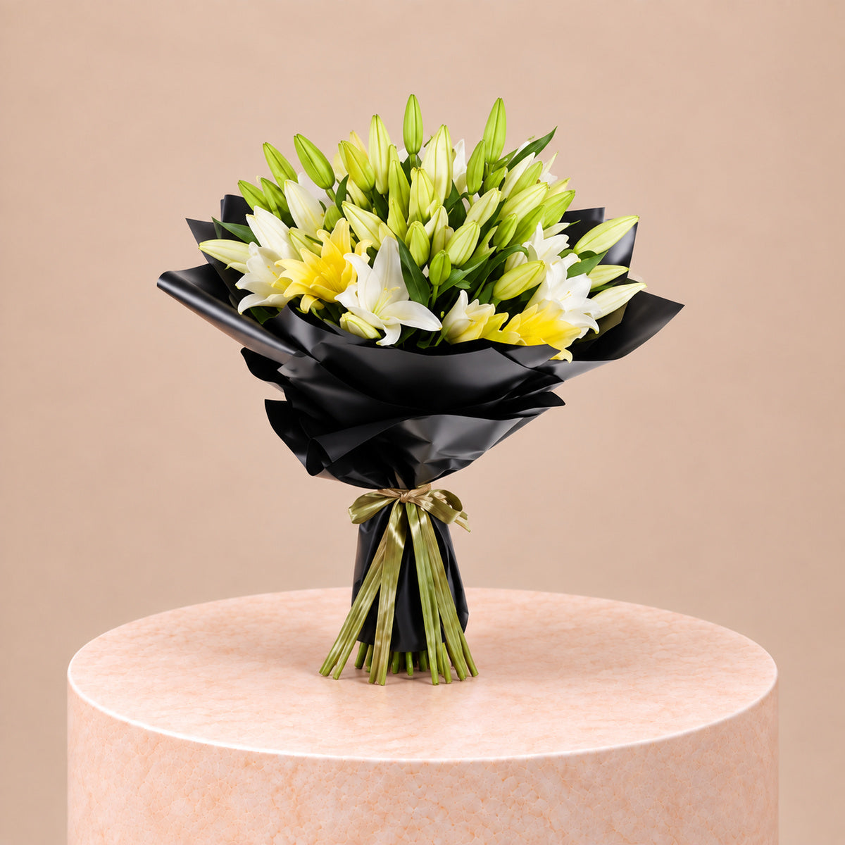 Yellow And White Lilies Large Bouquet
