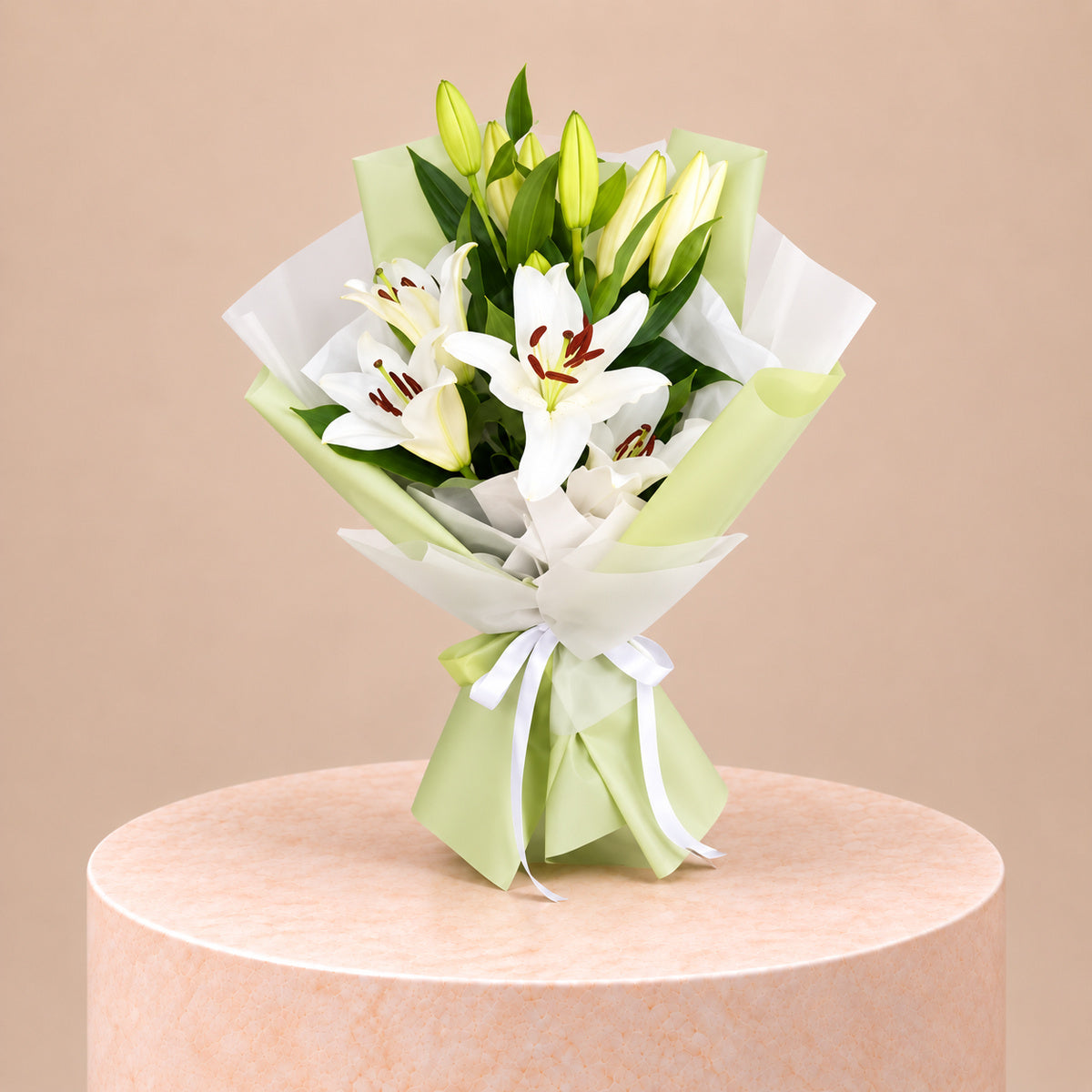 White Lilies Hand-tied Bouquet