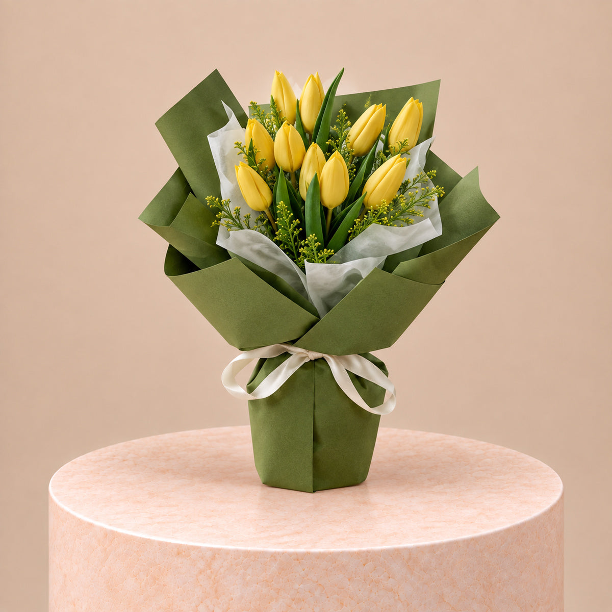 Yellow Tulips Cheerful Spring Arrangement