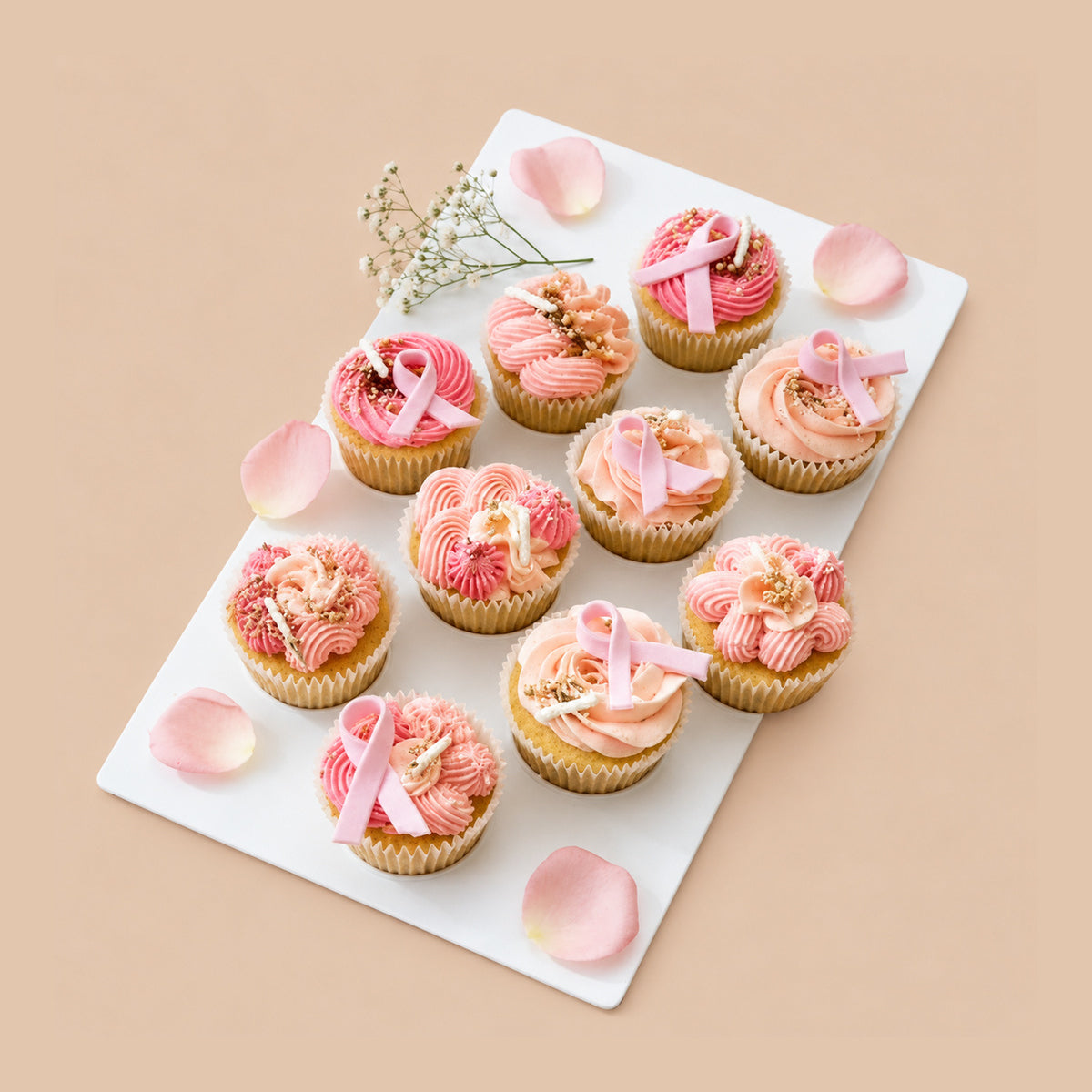 Breast Cancer Pink Ribbon Chocolate Cupcakes