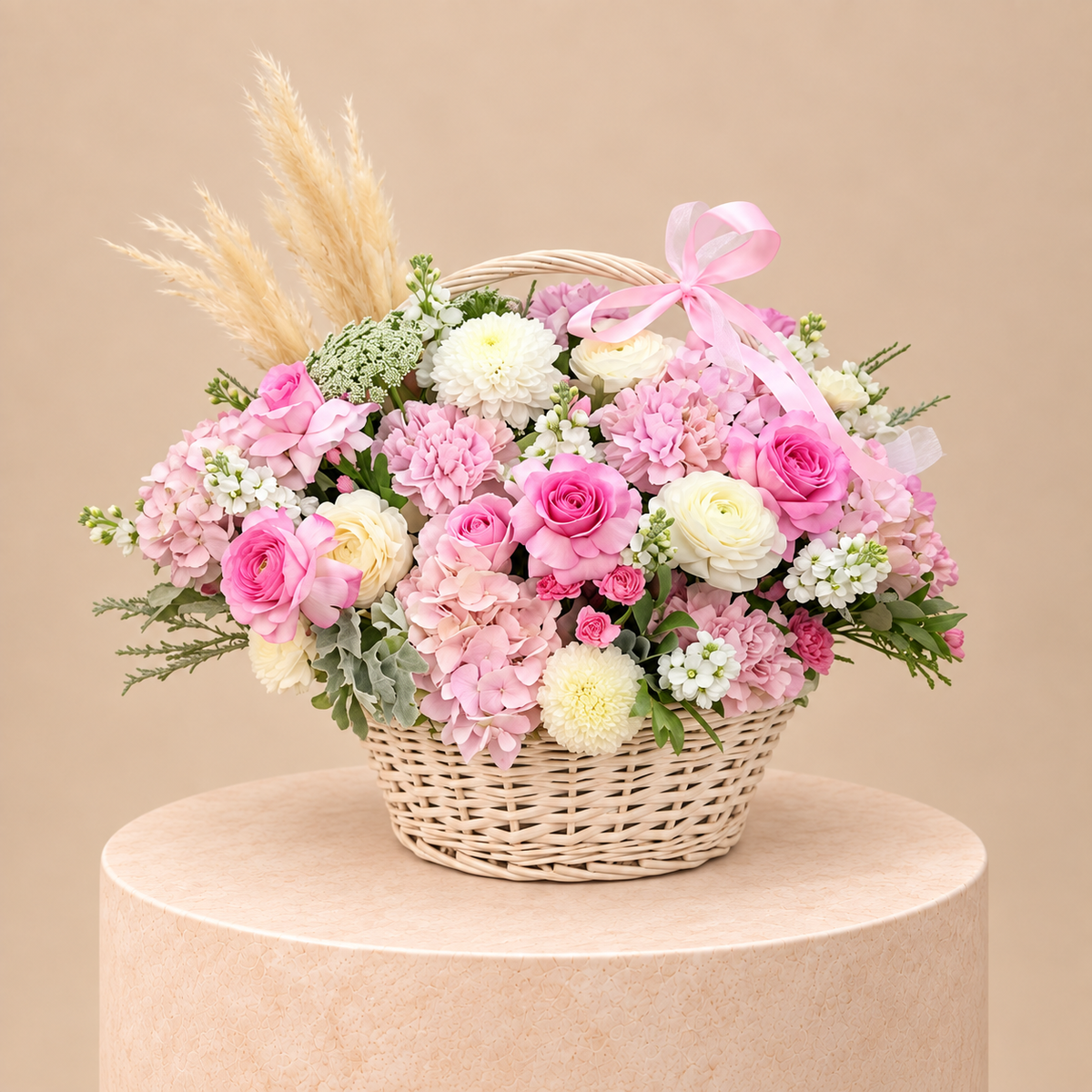 Luxury Hydrangea   Rose Basket