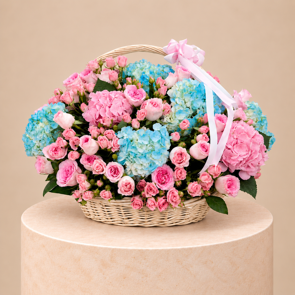 Blushing Aqua Garden Basket