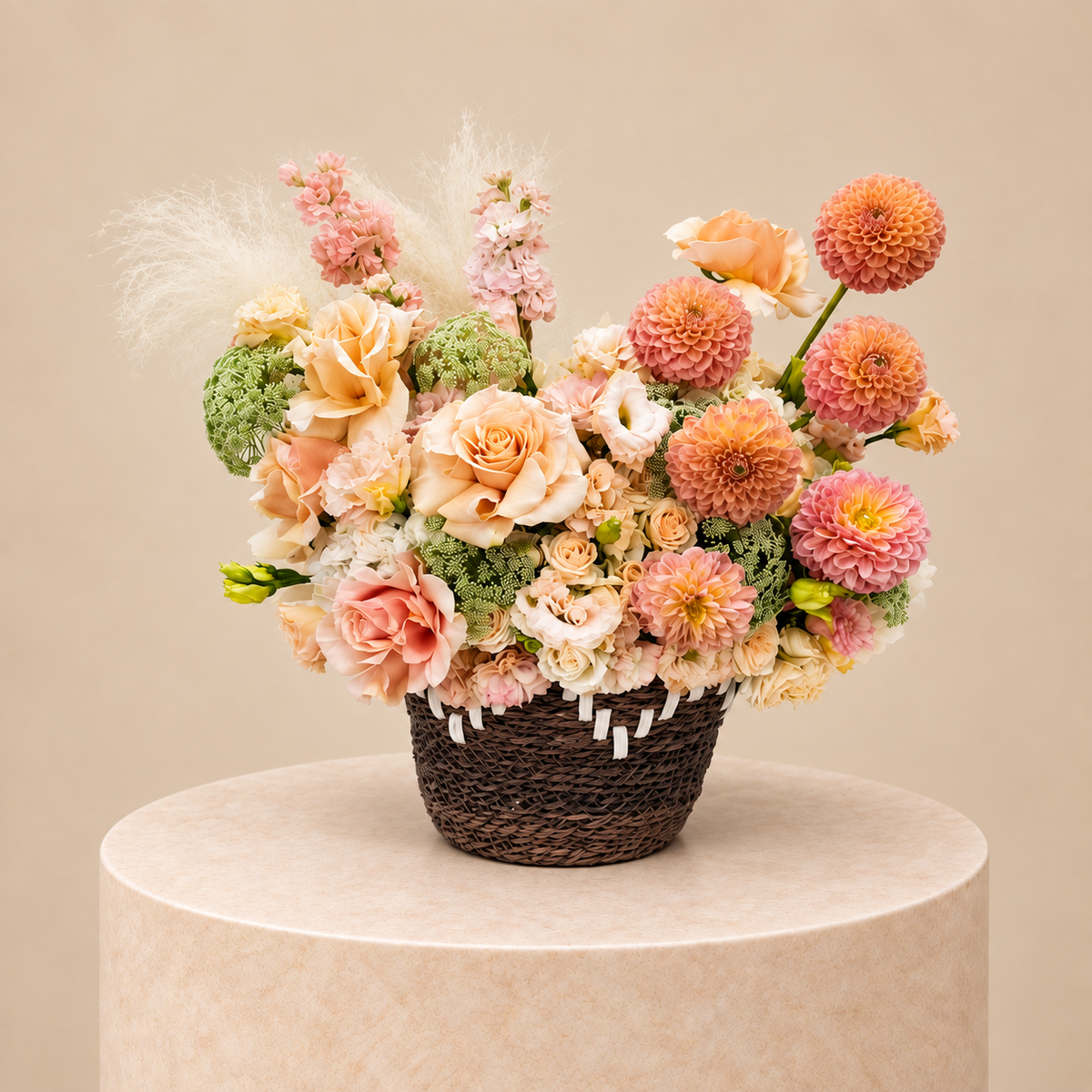 Peach Dahlia Garden