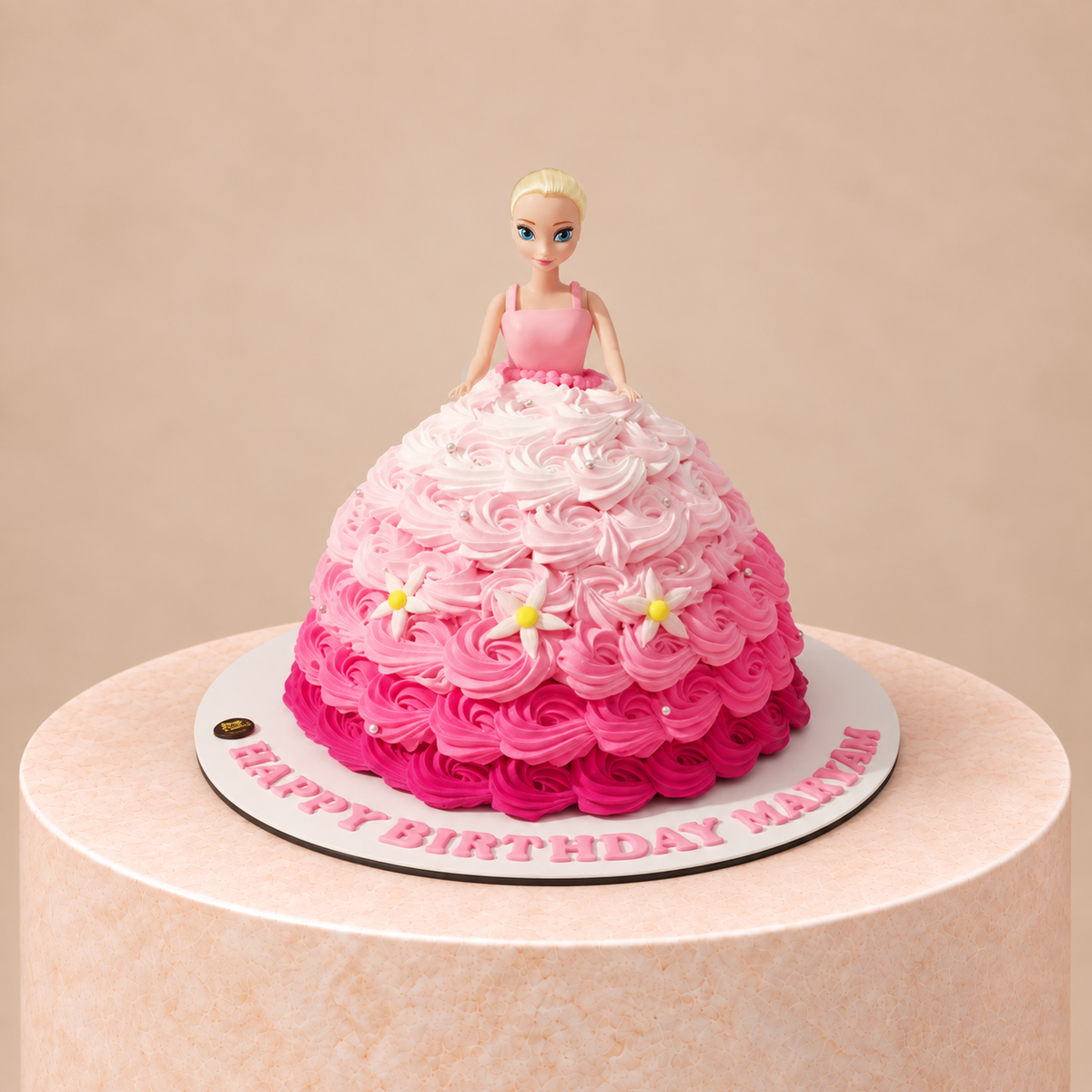 Barbie Doll Rosette Cake