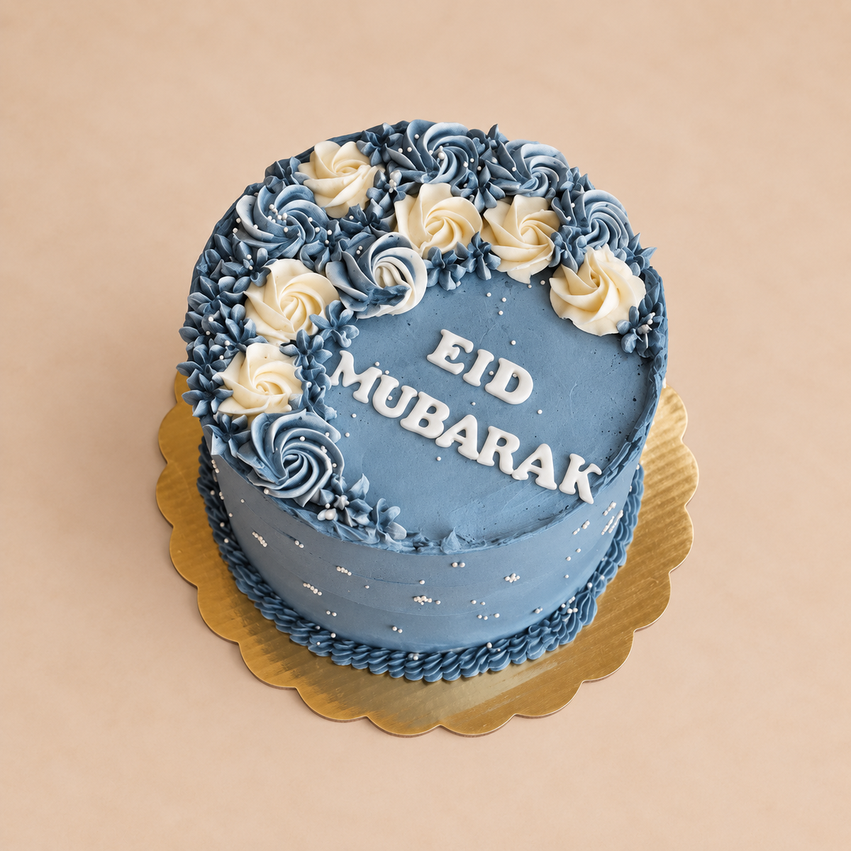 Eid Mubarak Flowers Cake