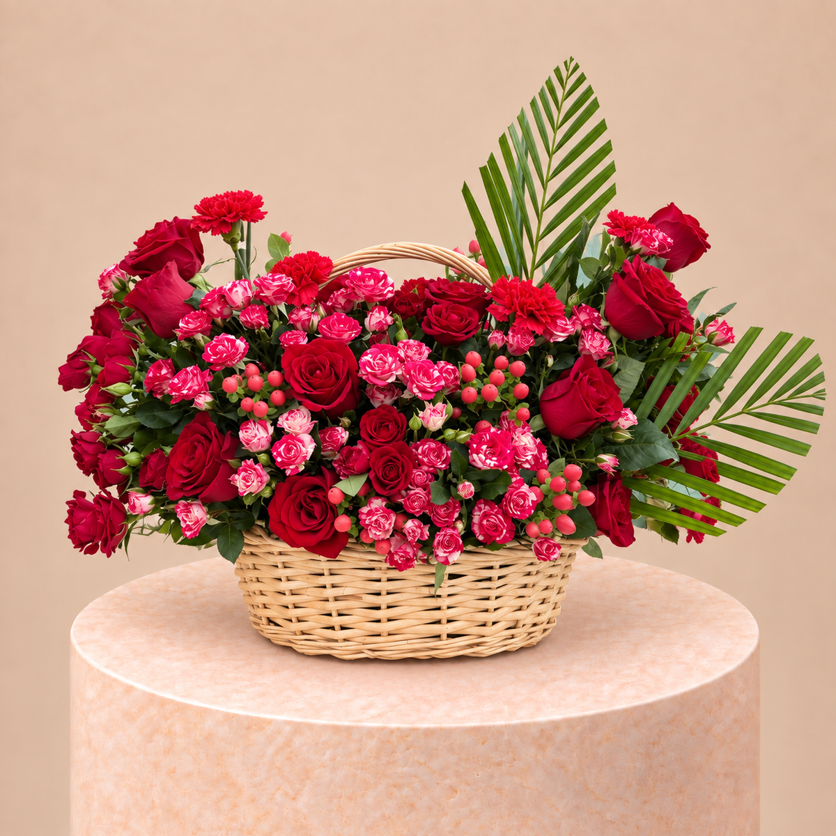 Crimson Bloom Basket