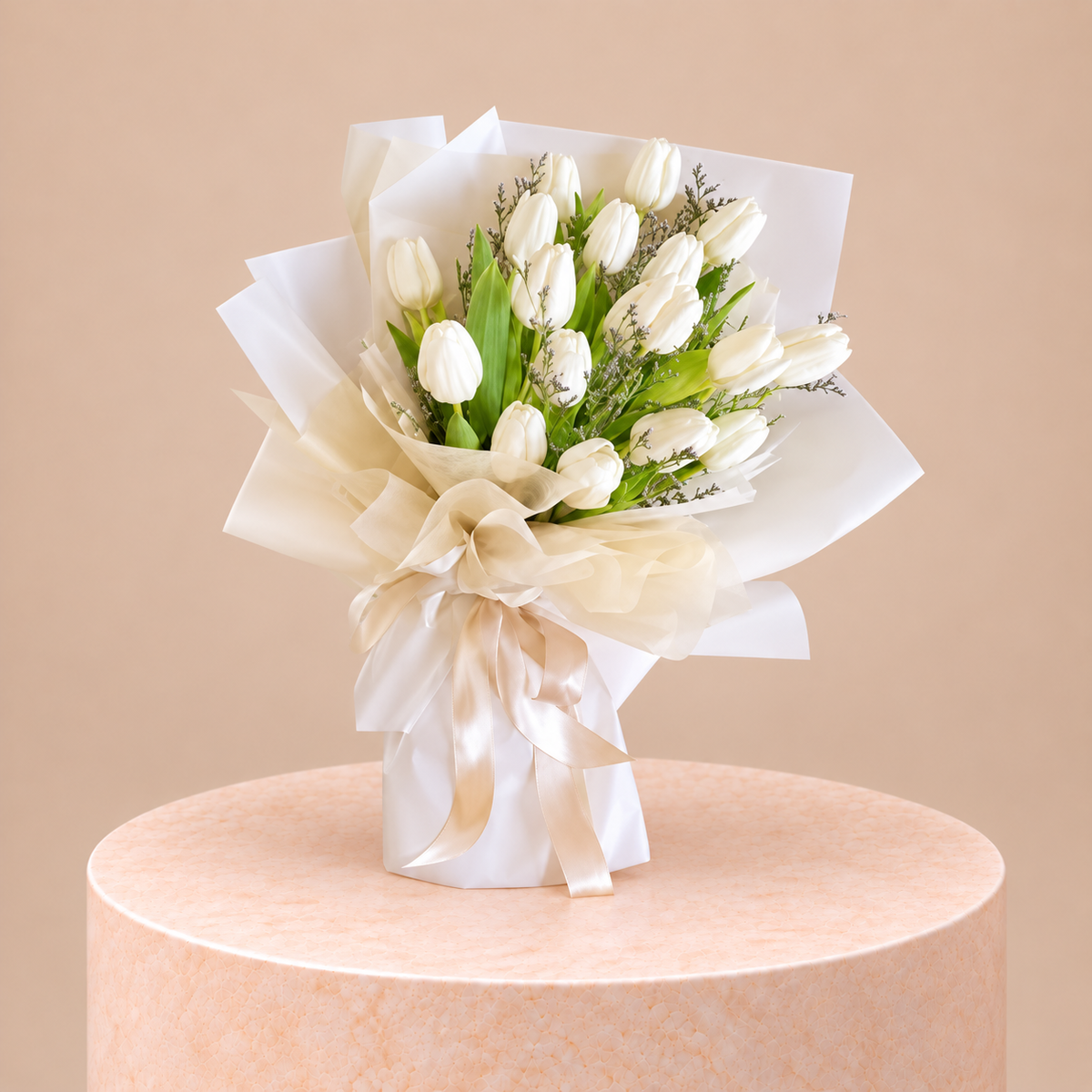 White Tulips Elegant Spring Bouquet