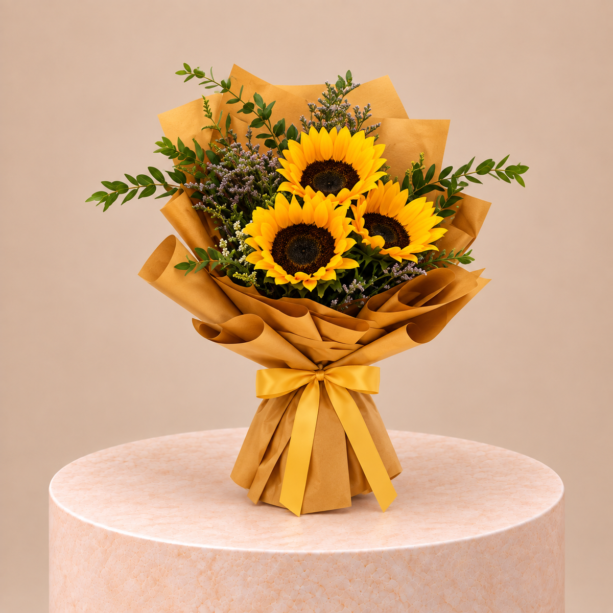 Mesmerizing Sunflowers Beautifully Tied Bouquet