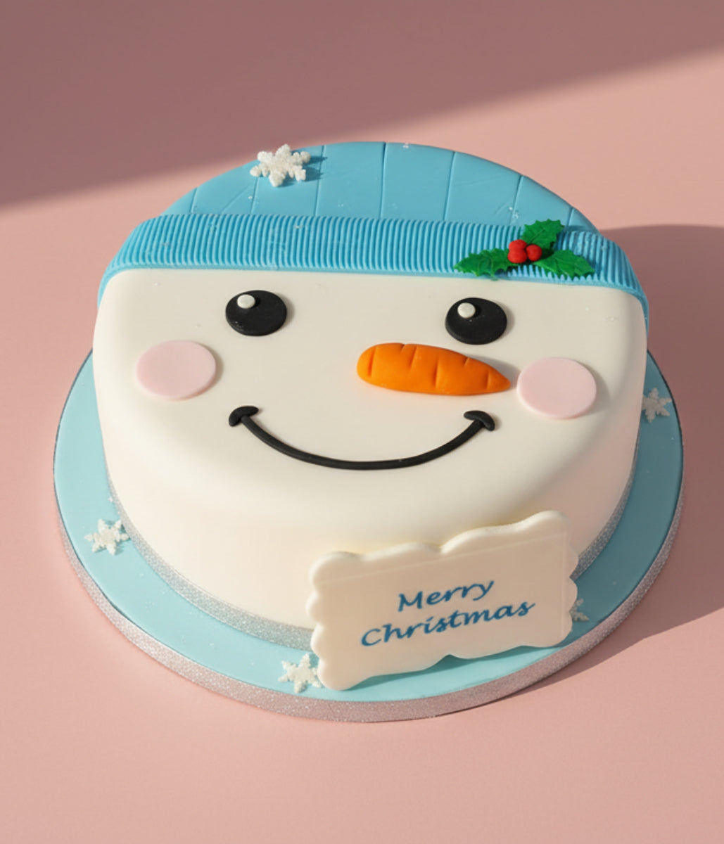 Christmas snow man cake