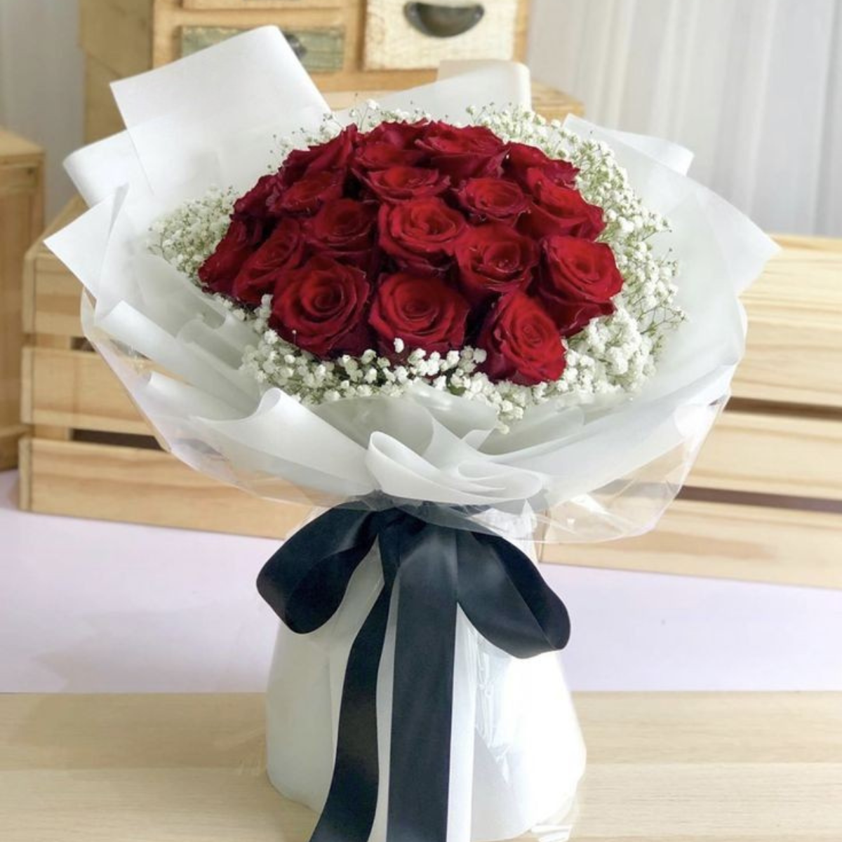 Endless Valentine Love bouquet – 20 red roses - Petal Frost Dubai