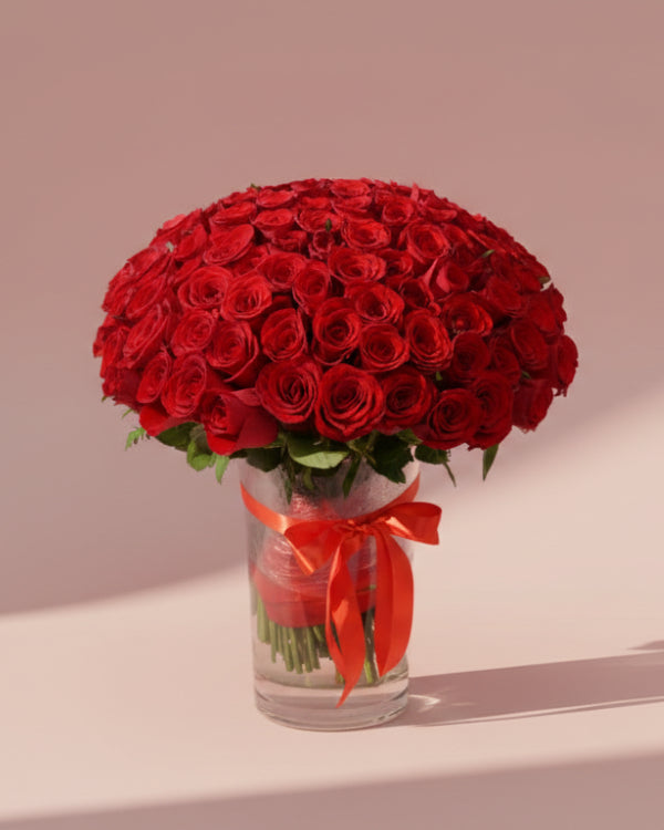 Red Roses Vase
