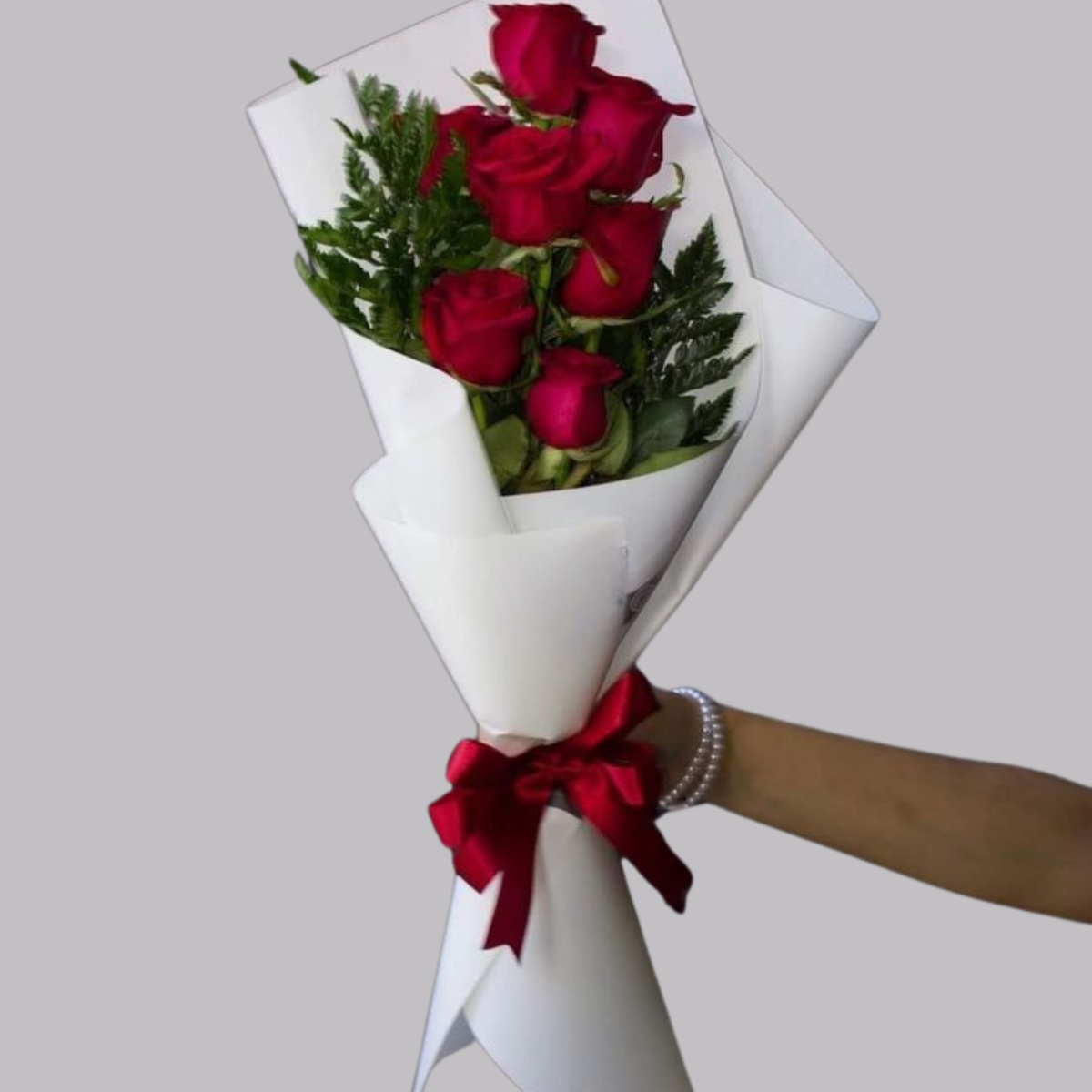 Hues of Valentine Romance bouquet red roses - Petal Frost Dubai