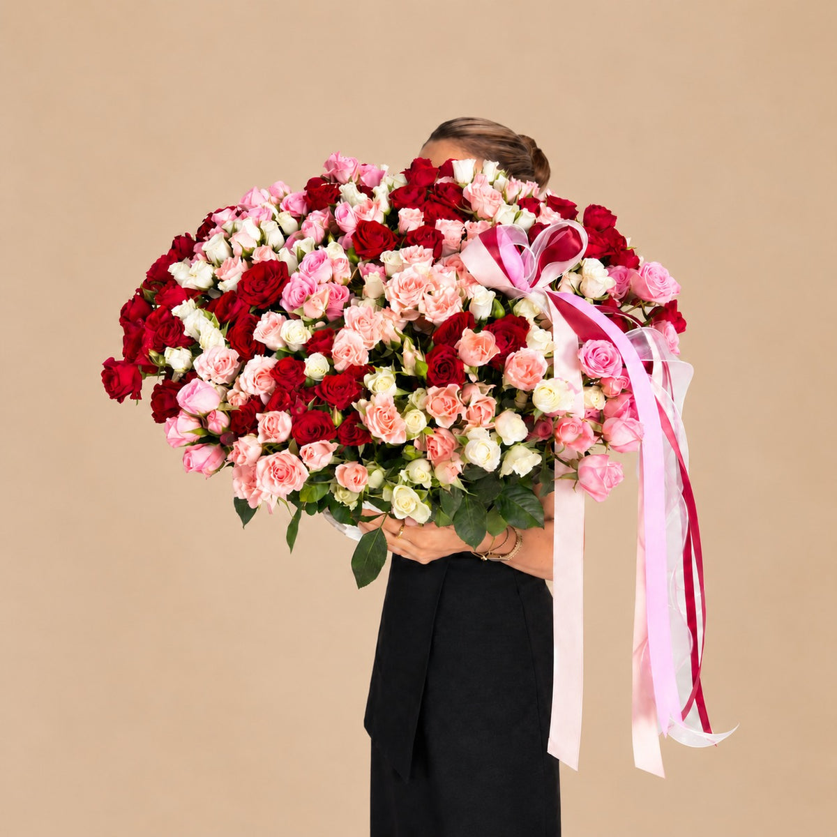 Velvet Romance Rose Basket