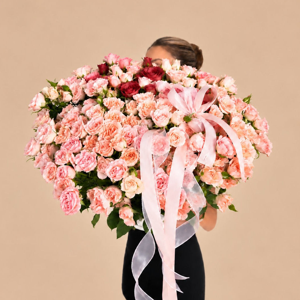 Peach Petal Rose Basket