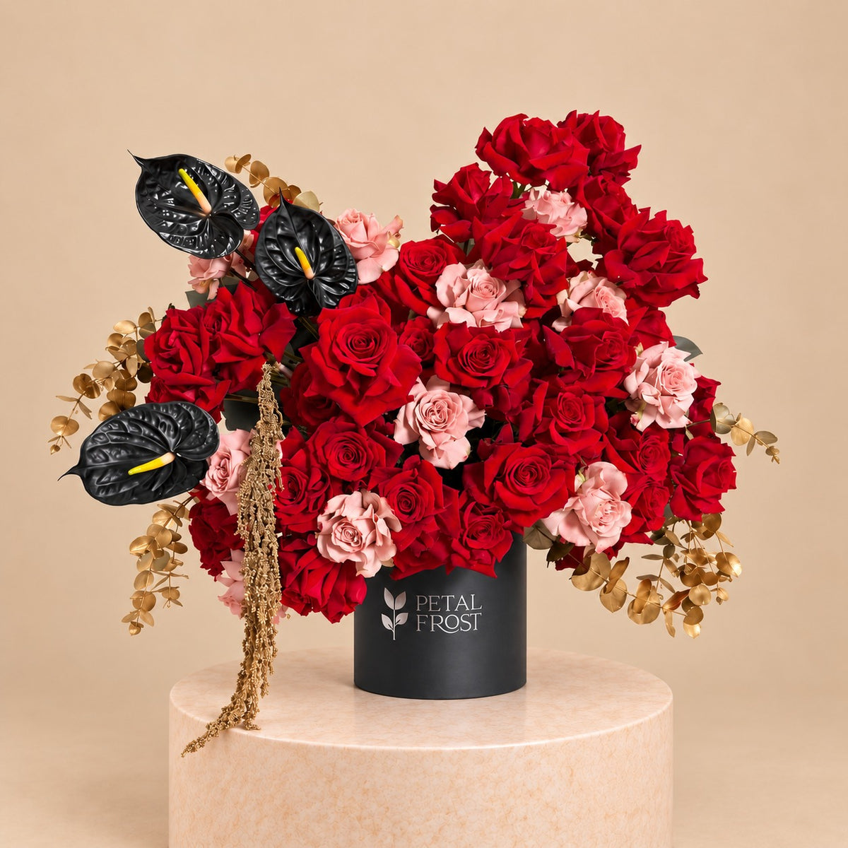 Midnight Crimson Rose Arrangement