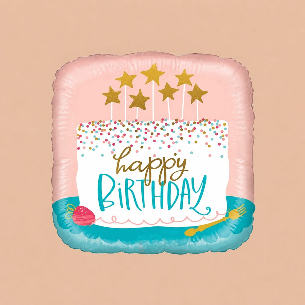 Happy birthday Star Foil Square Balloon