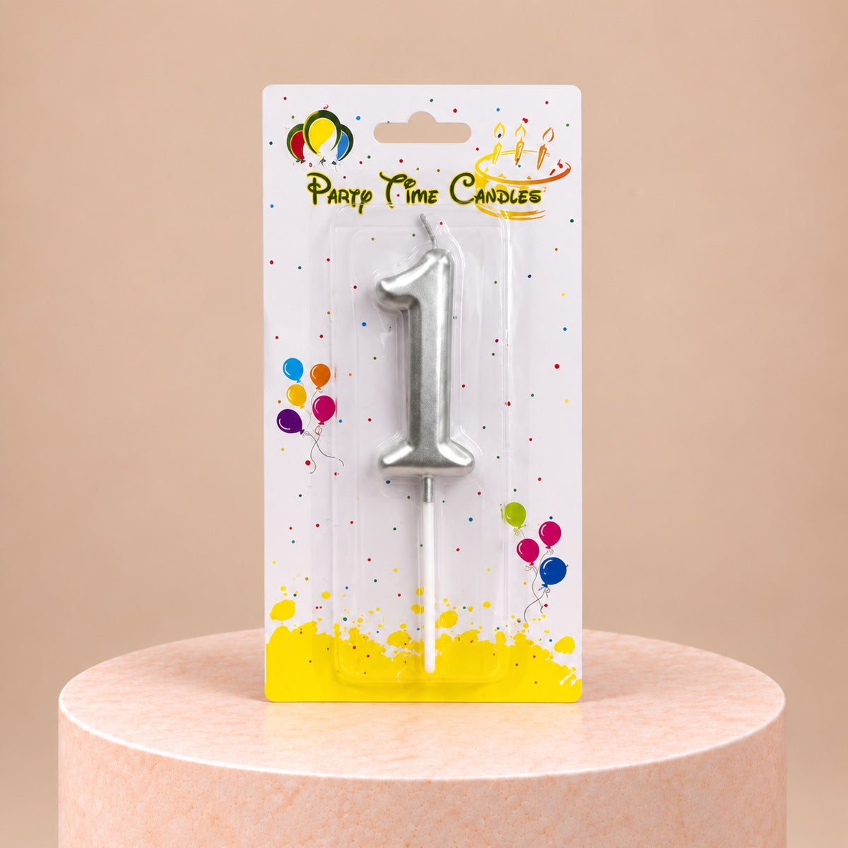 Silver Number Candle 1