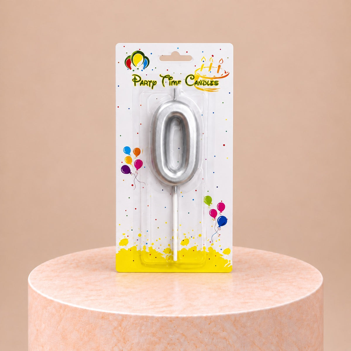 Silver Number Candle 0