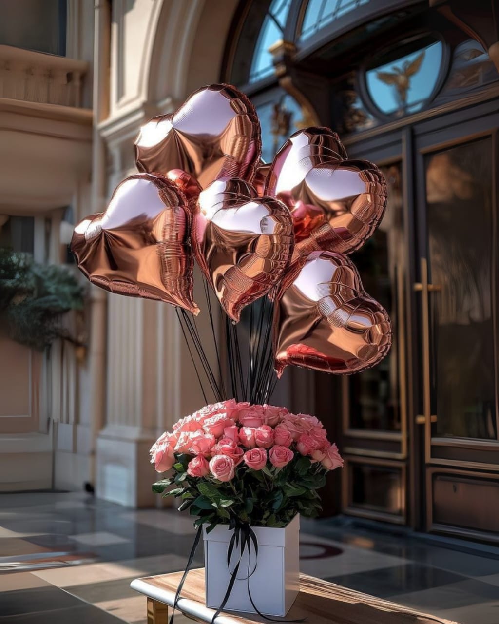 Lovely Flower Box with Ballons