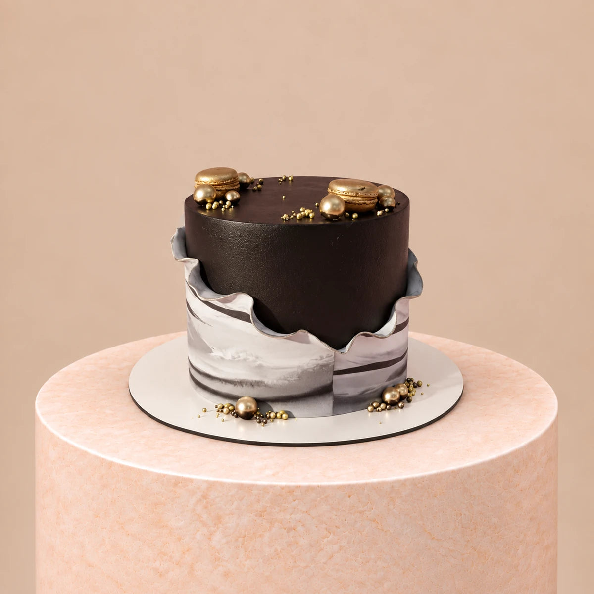 Marble Wrap Black Cake | Father's Day Cake (WebP Optimized)