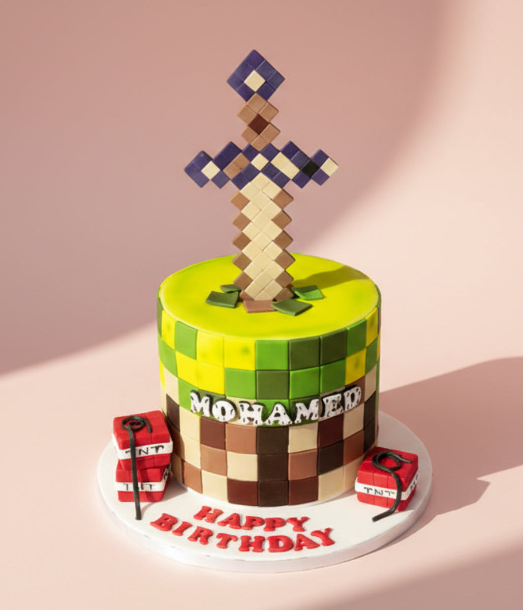 Minecraft Bronze Sword Cake
