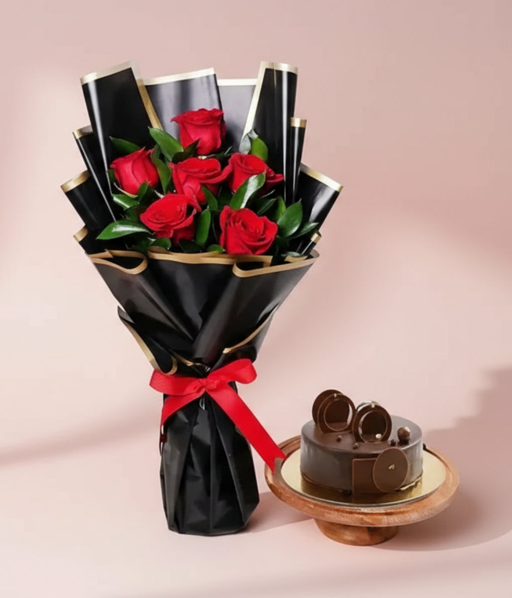 Roses & Fudge Cake