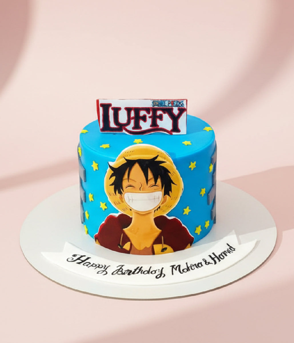 Strawhat Luffy Blue Cake
