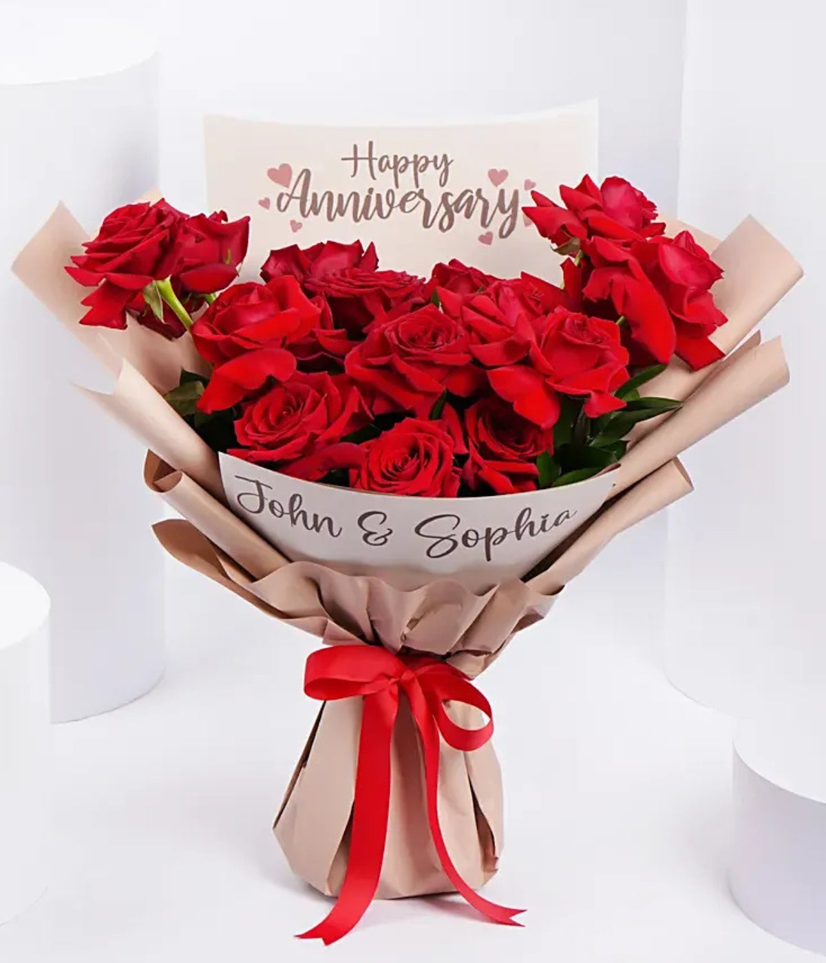 Personalized Rose Anniversary Bouquet