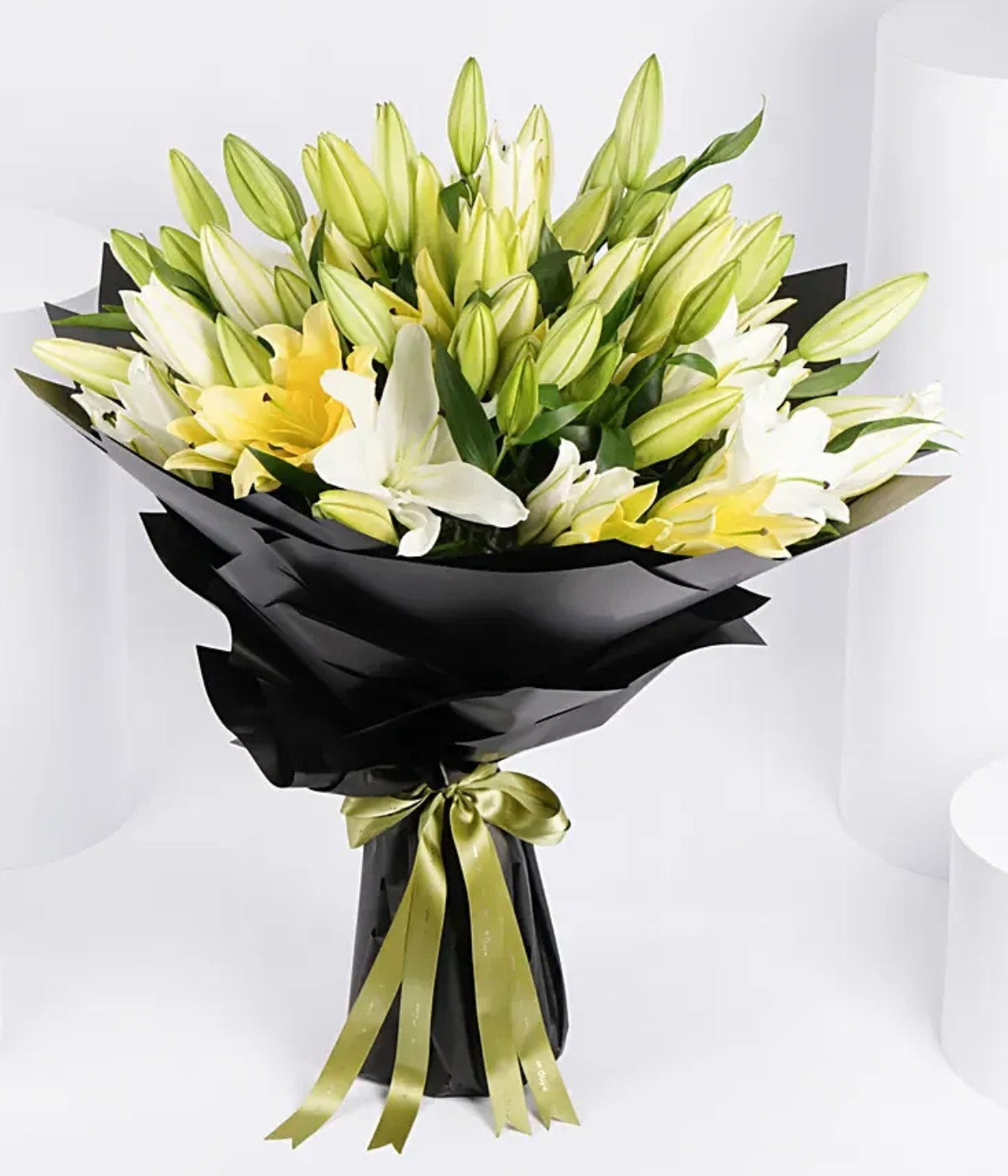 Yellow and White Lily Large Bouquet