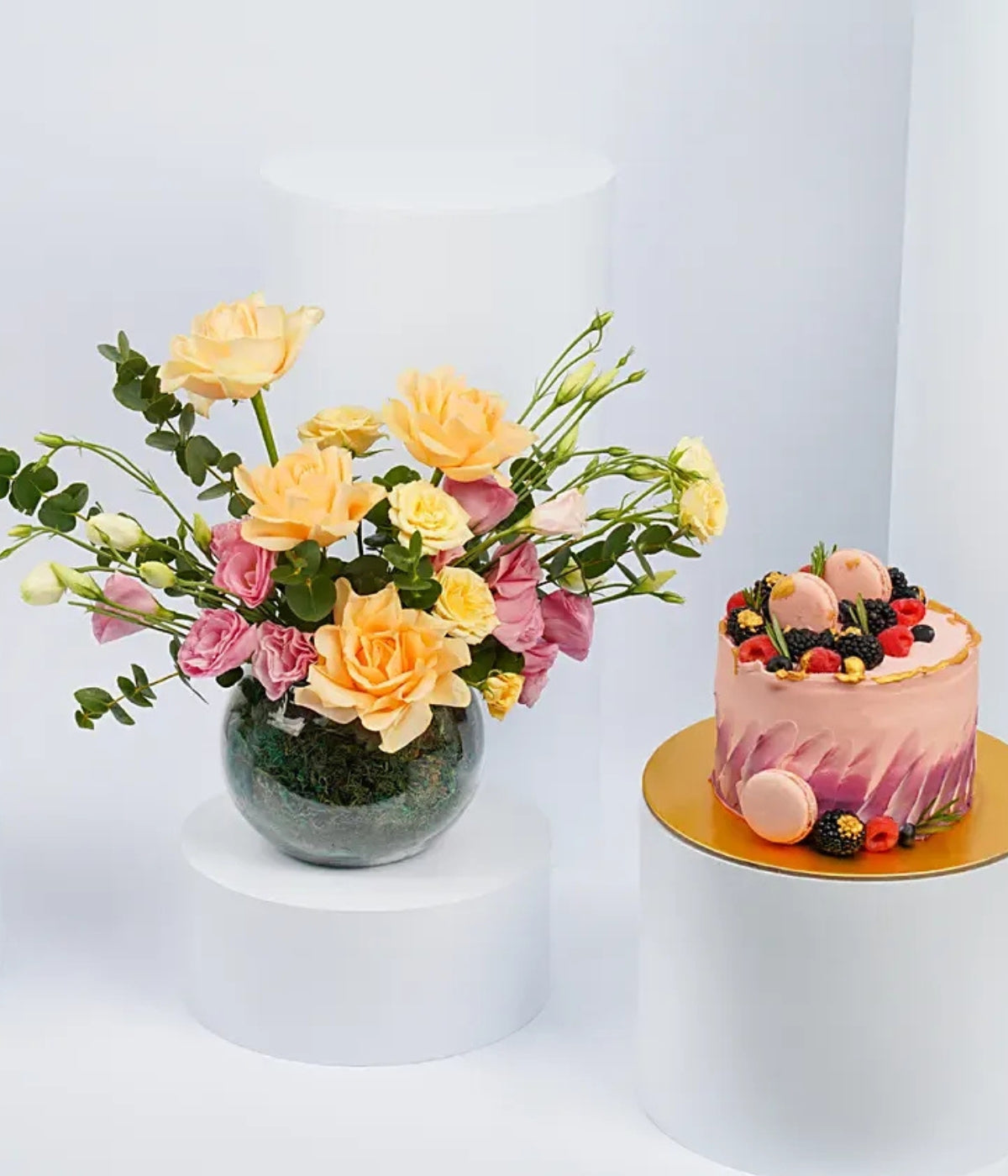 Flowers and Red Velvet Dream Cake