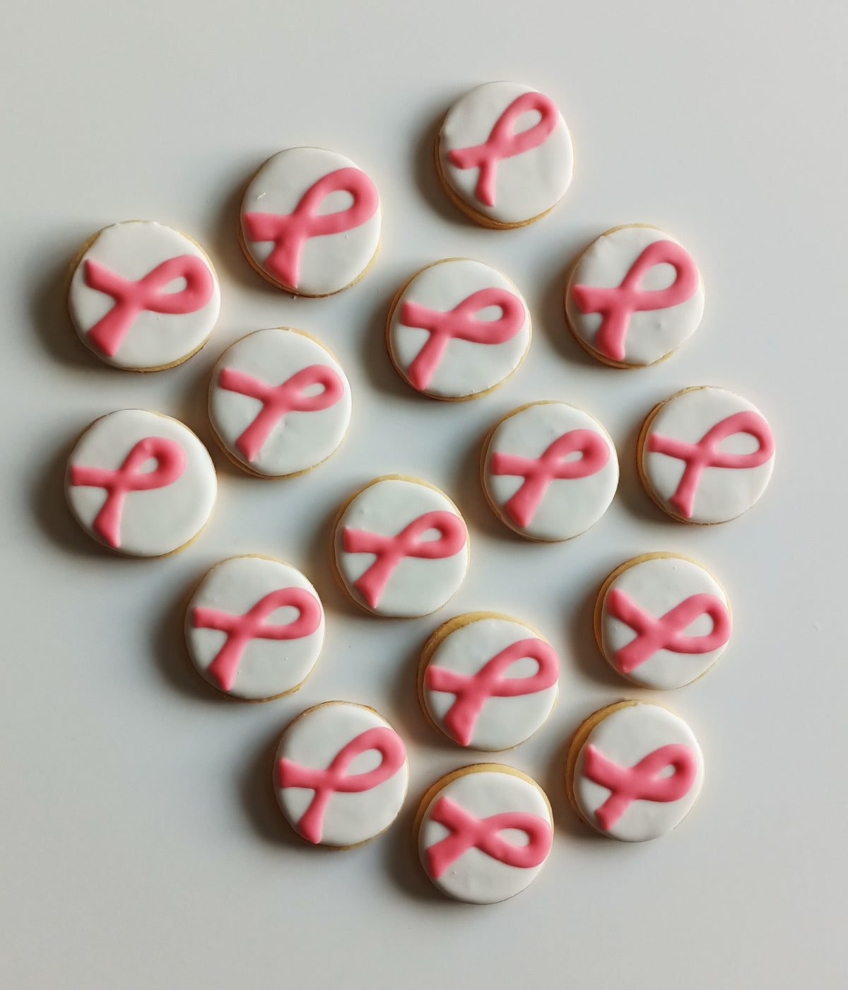 Pink ribbon cookies