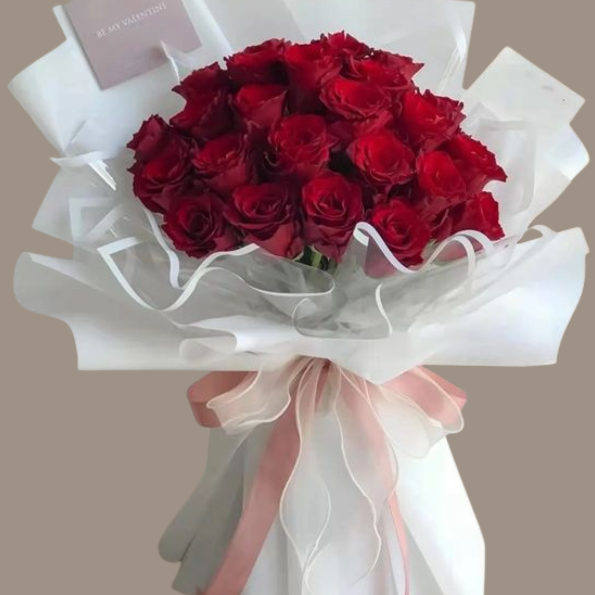Valentine’s Heartstrings bouquet – 20 premium red roses – Petal Frost Dubai