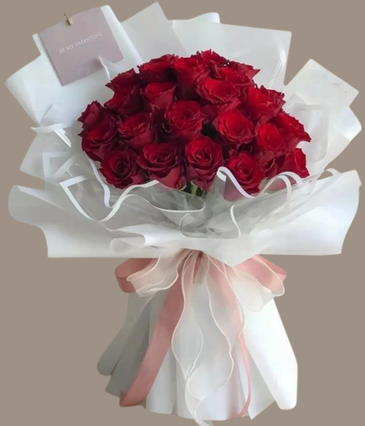 Valentine’s Heartstrings bouquet – 20 premium red roses – Petal Frost Dubai