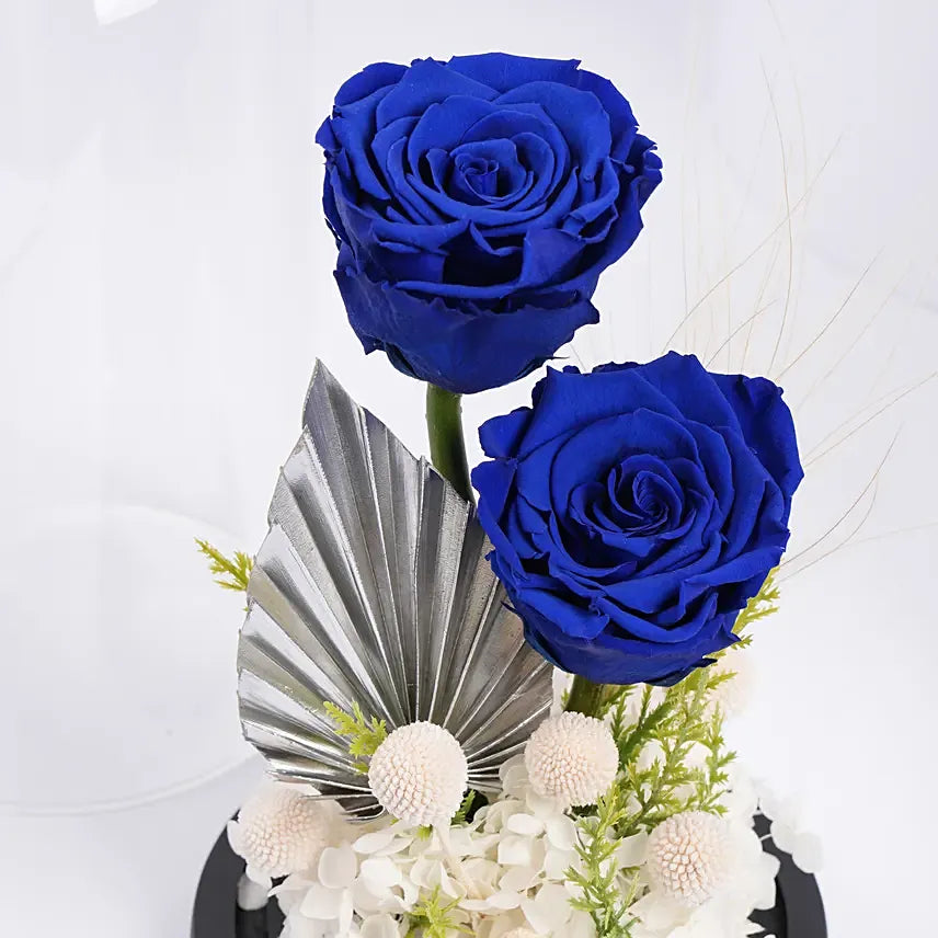 Blue Forever Roses Arrangement