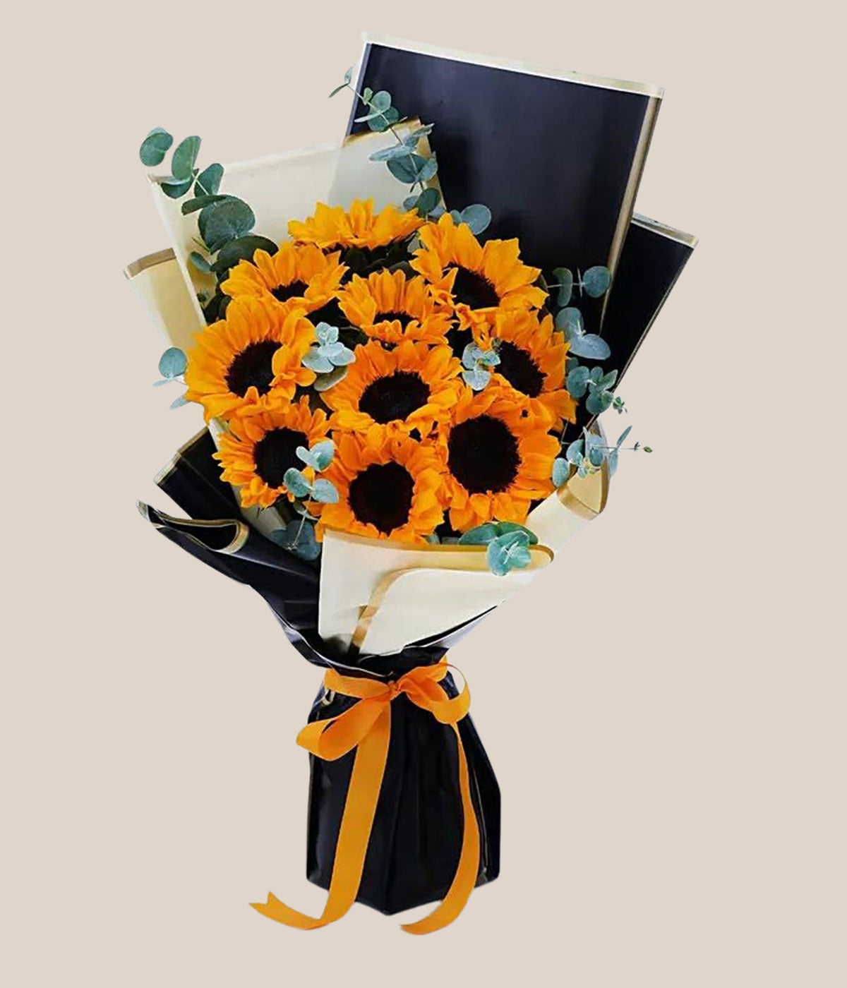 Charismatic Sunflowers Beautifully Tied Bouquet