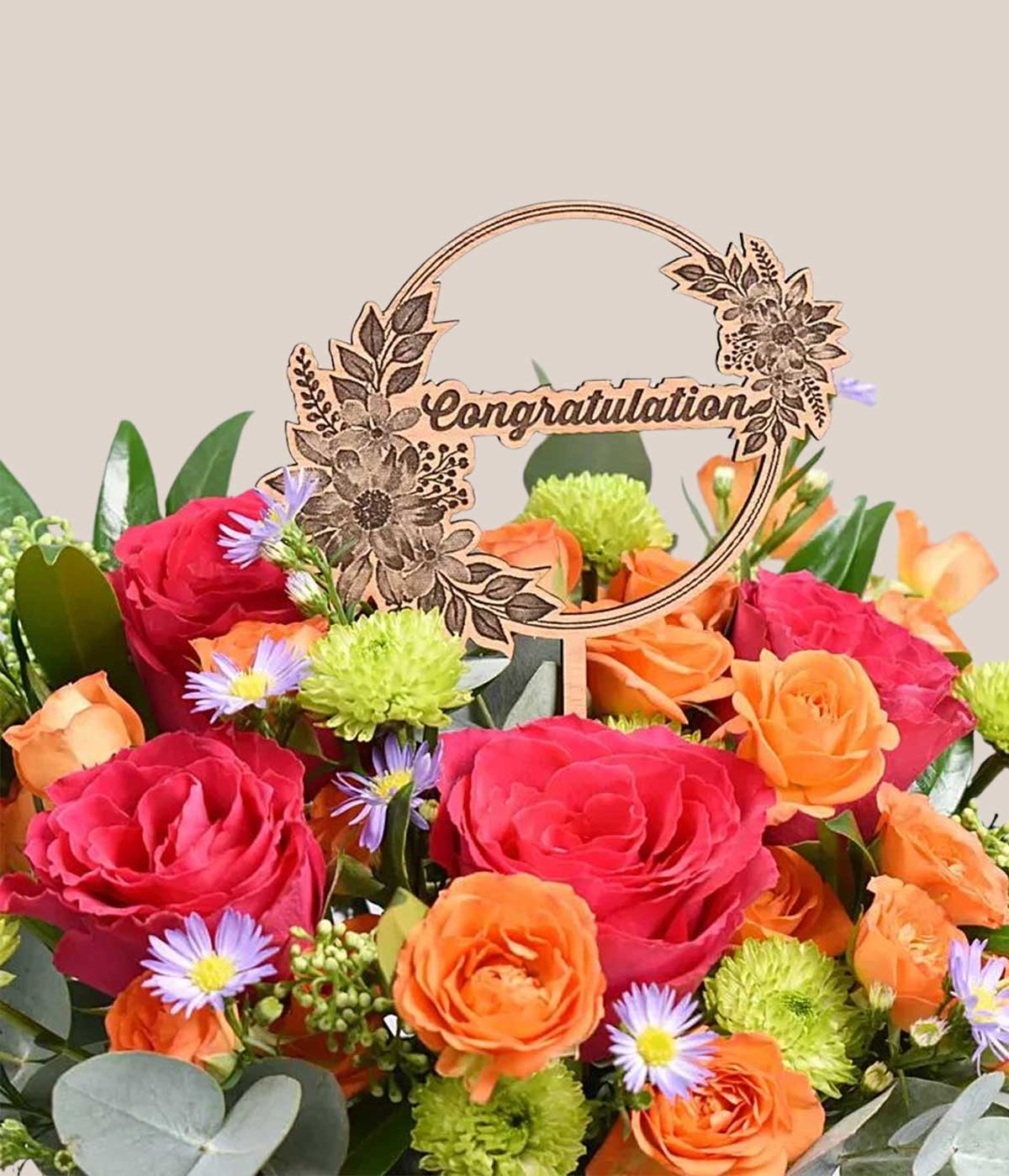 Congratulations Flowers Vase