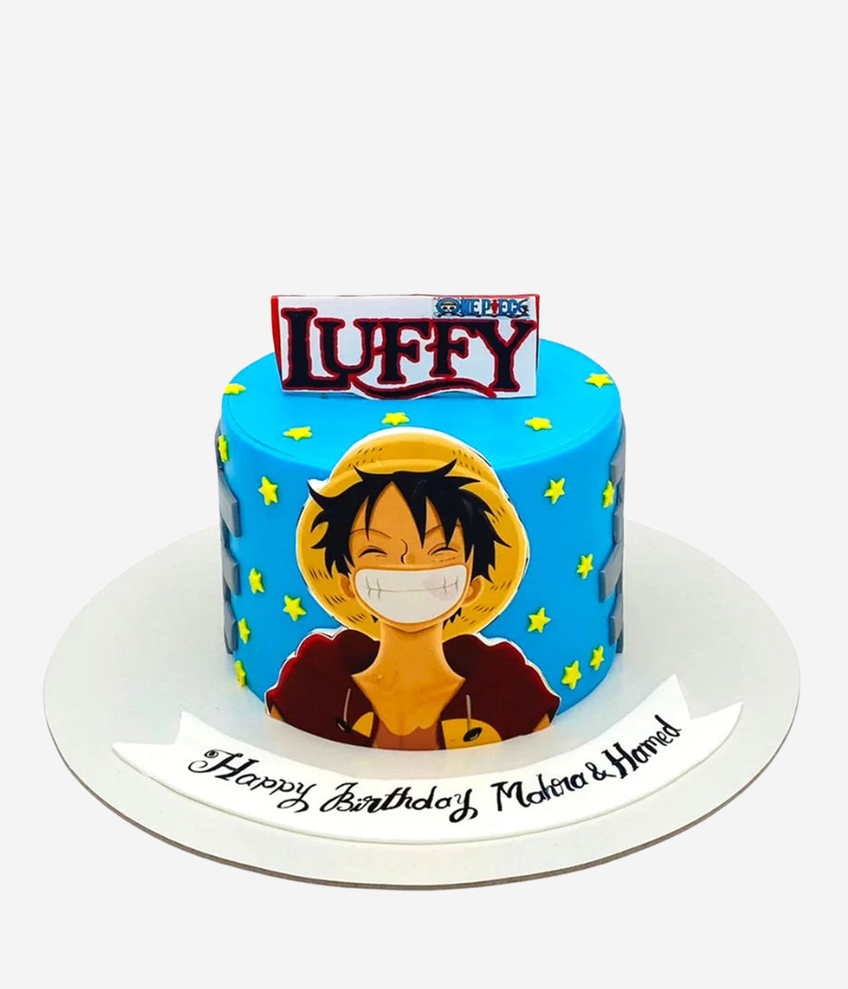 Strawhat Luffy Blue Cake