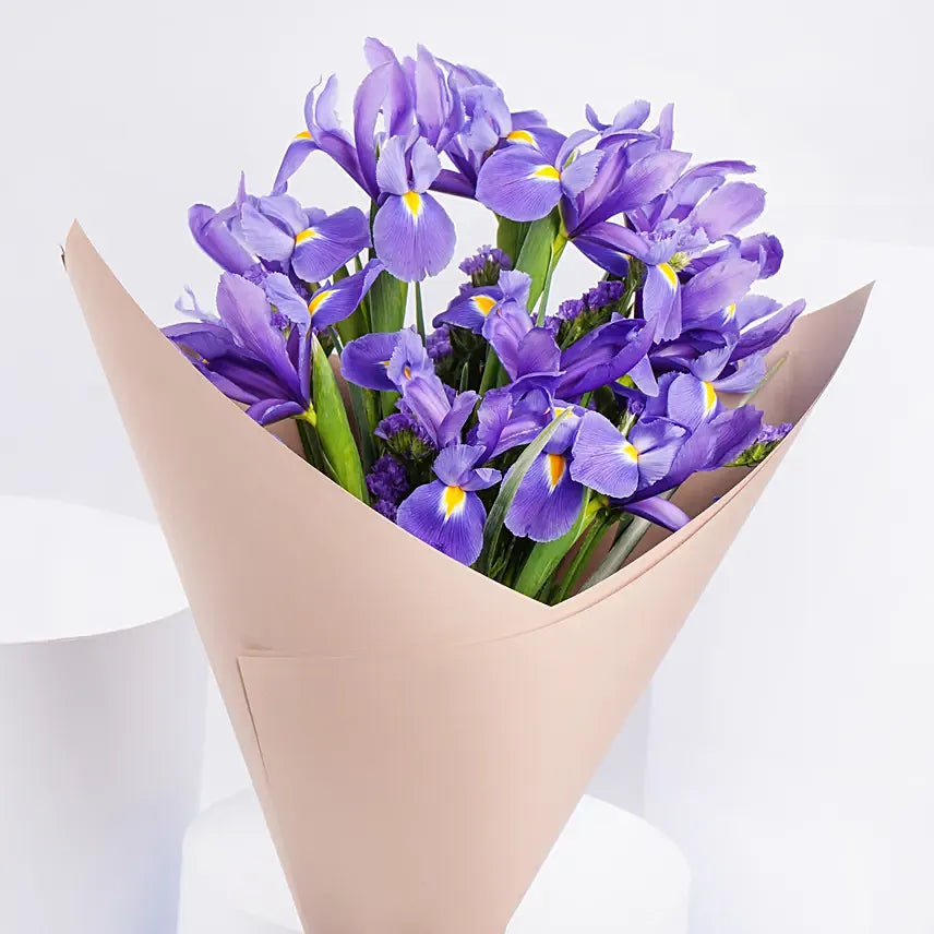 February Birthday Iris Flower Bouquet