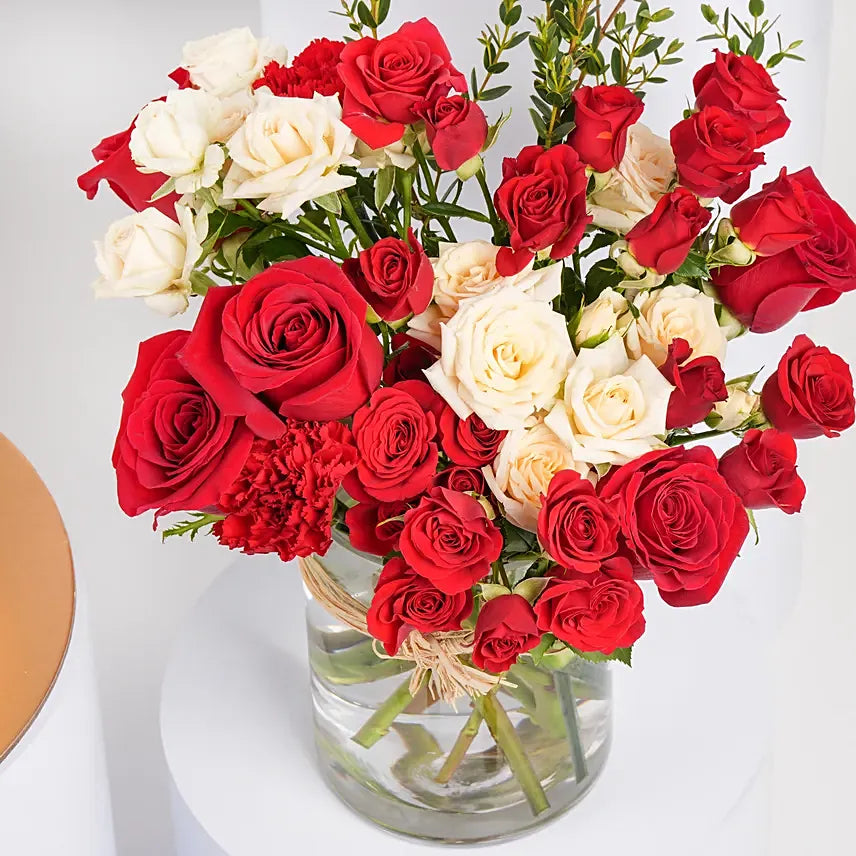 Heart of Rose Cake with Flowers