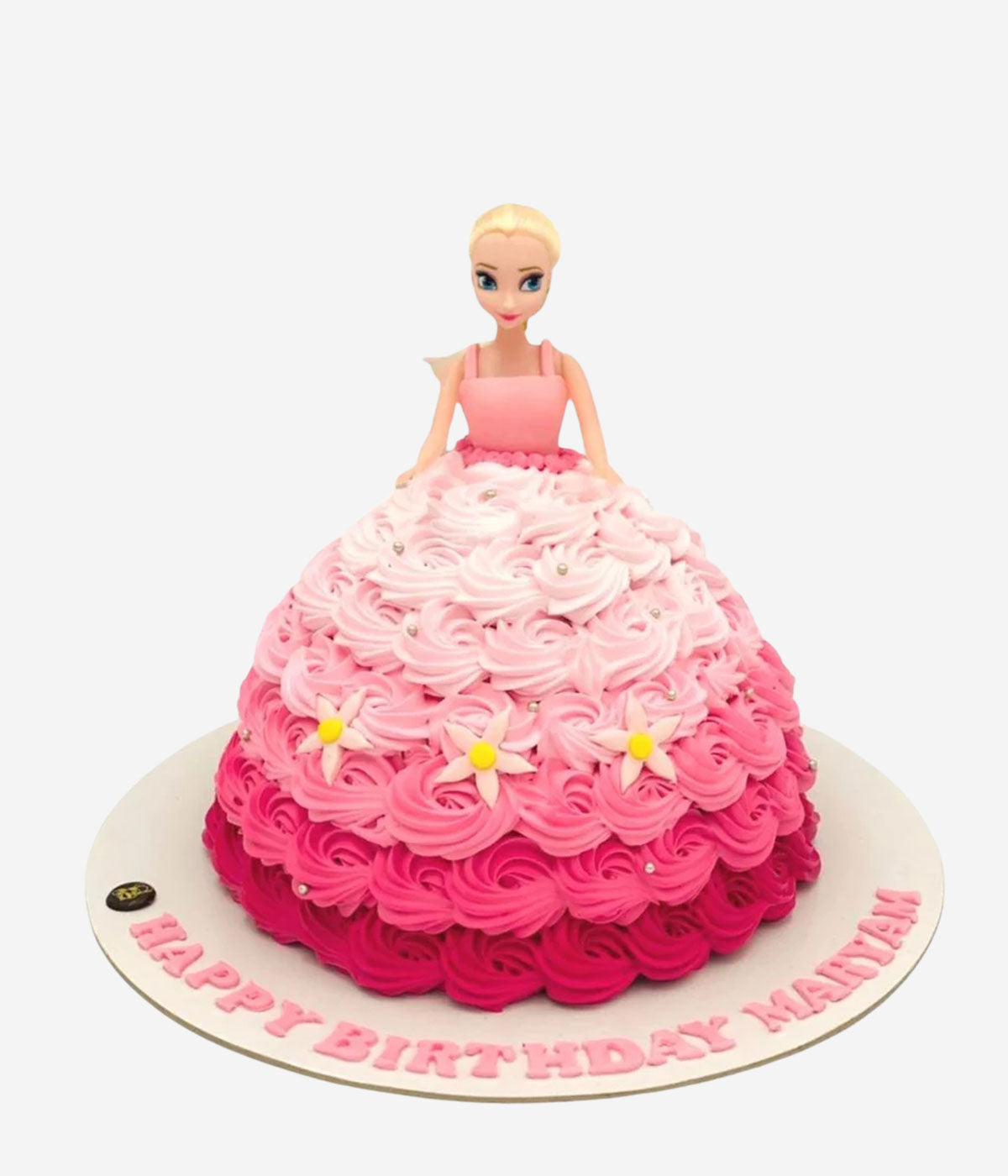 Barbie Doll Rosette Cake