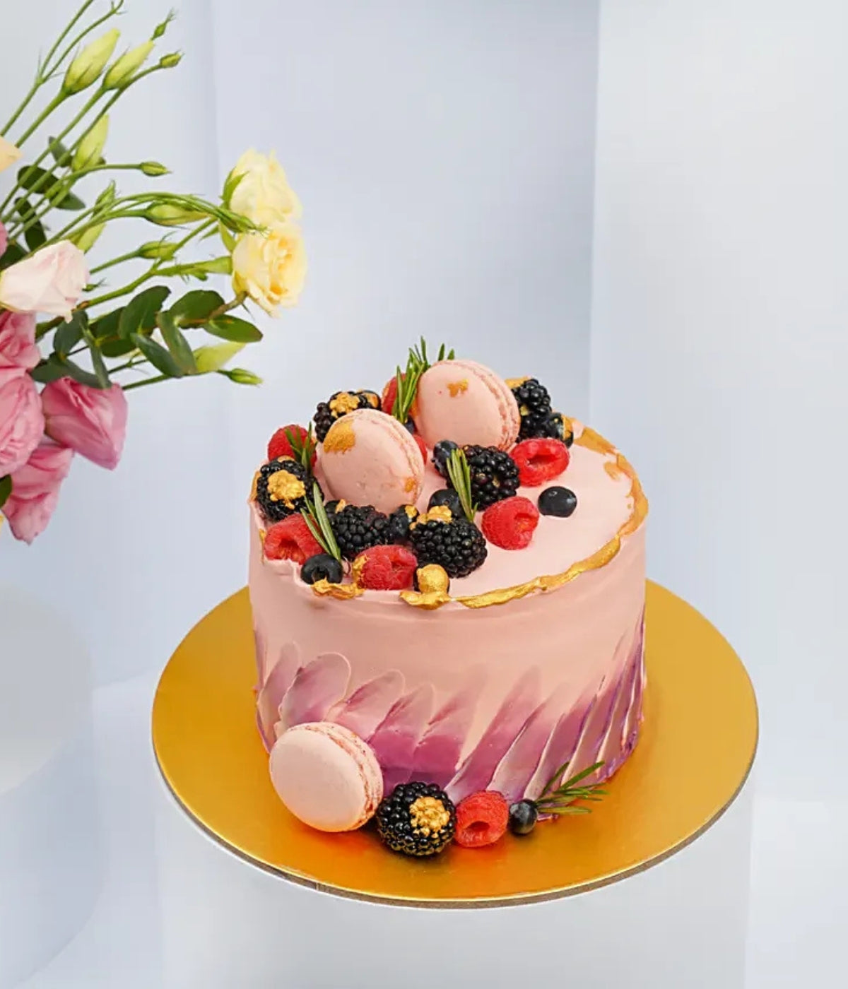 Flowers and Red Velvet Dream Cake