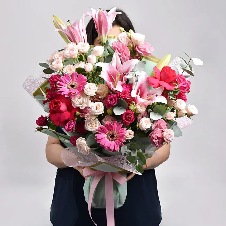 Pink Beauty Mix Flowers Grand Bouquet